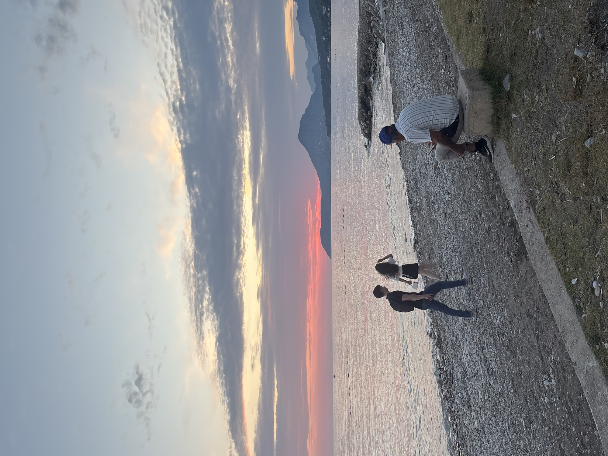Sunset evening along the Bar, Montenegro waterfront