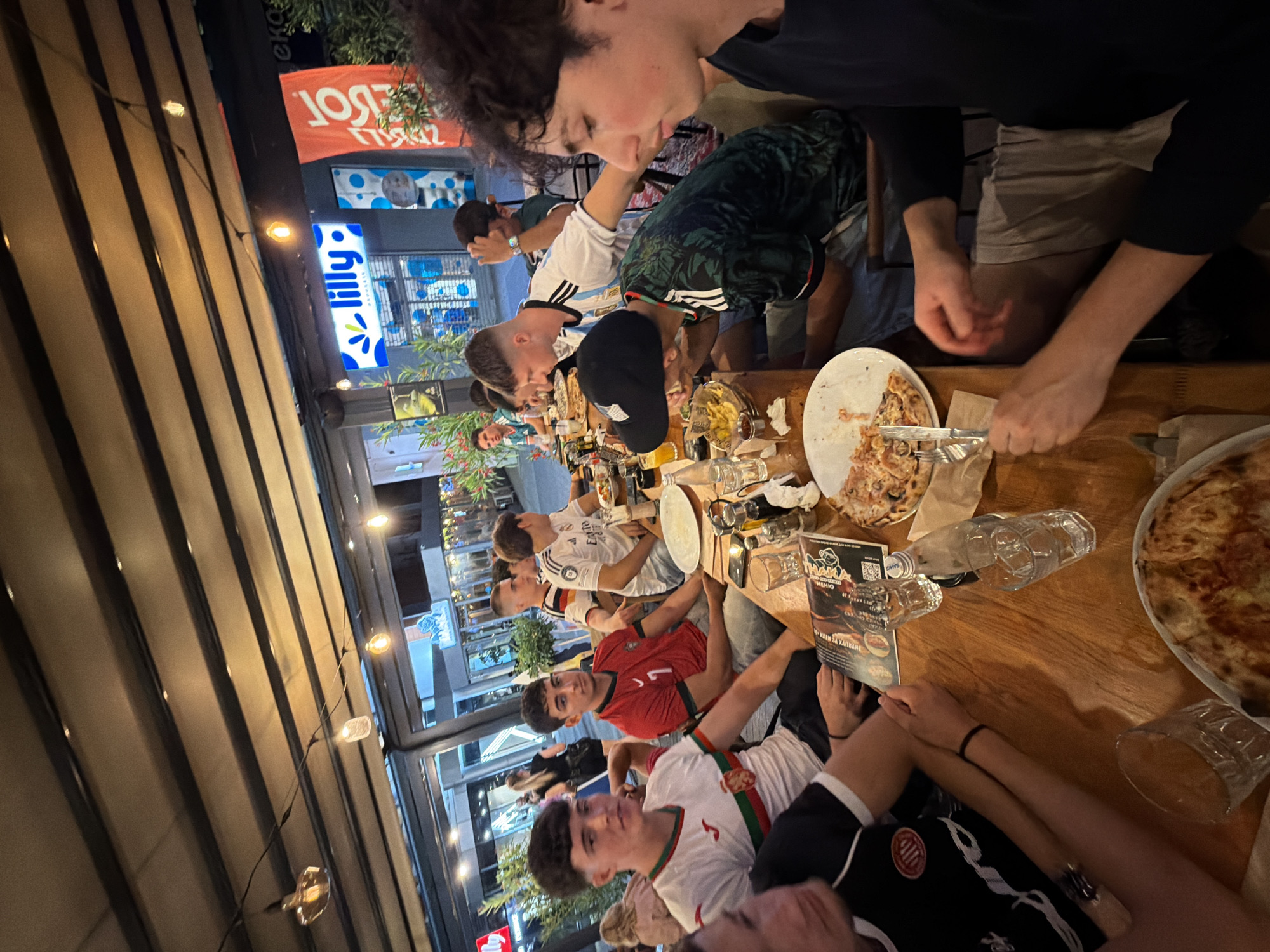 Soccer fans gather at Burgas restaurant to watch match