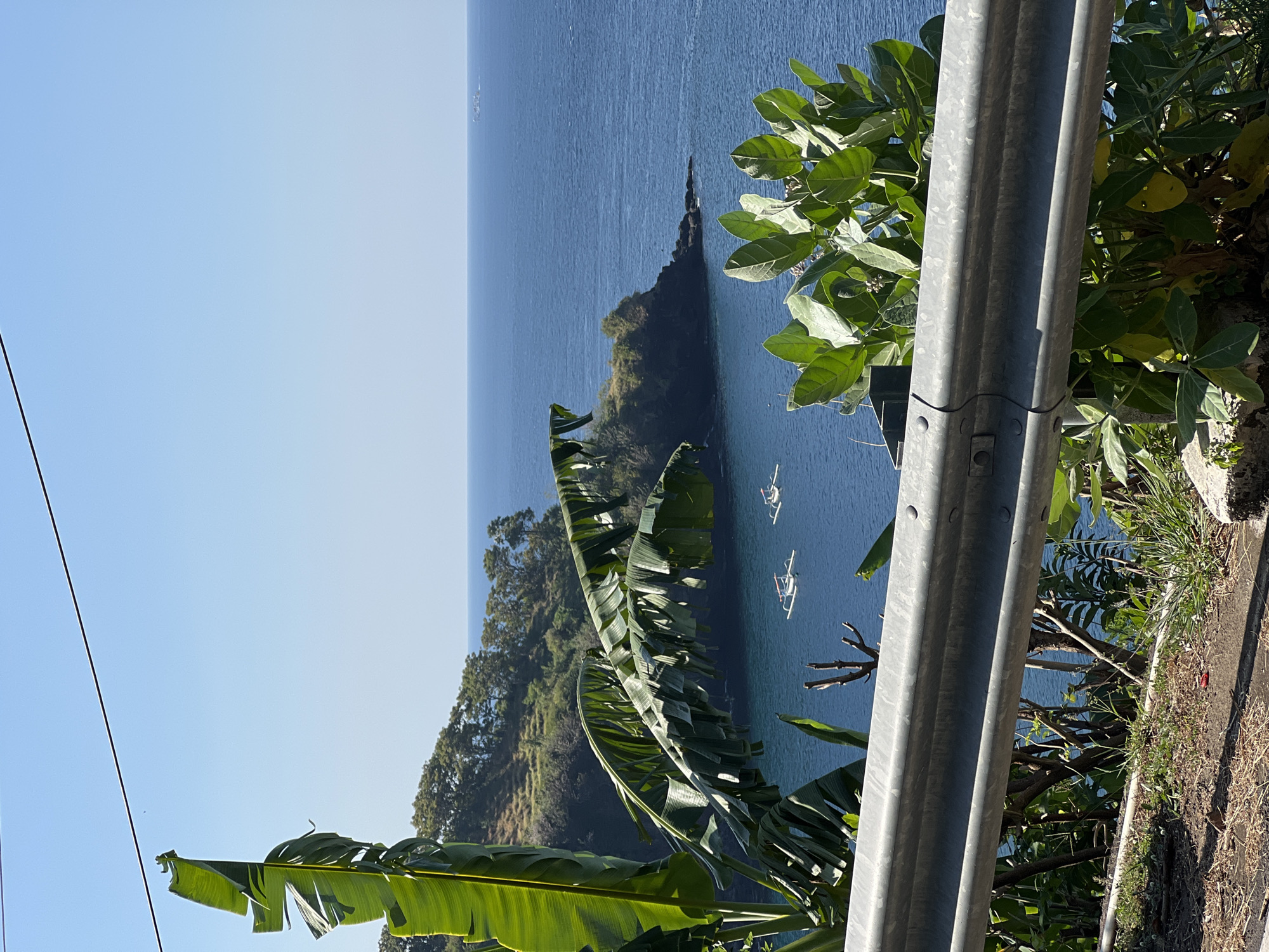 Roadside ocean views along Karangasem's tropical coastline