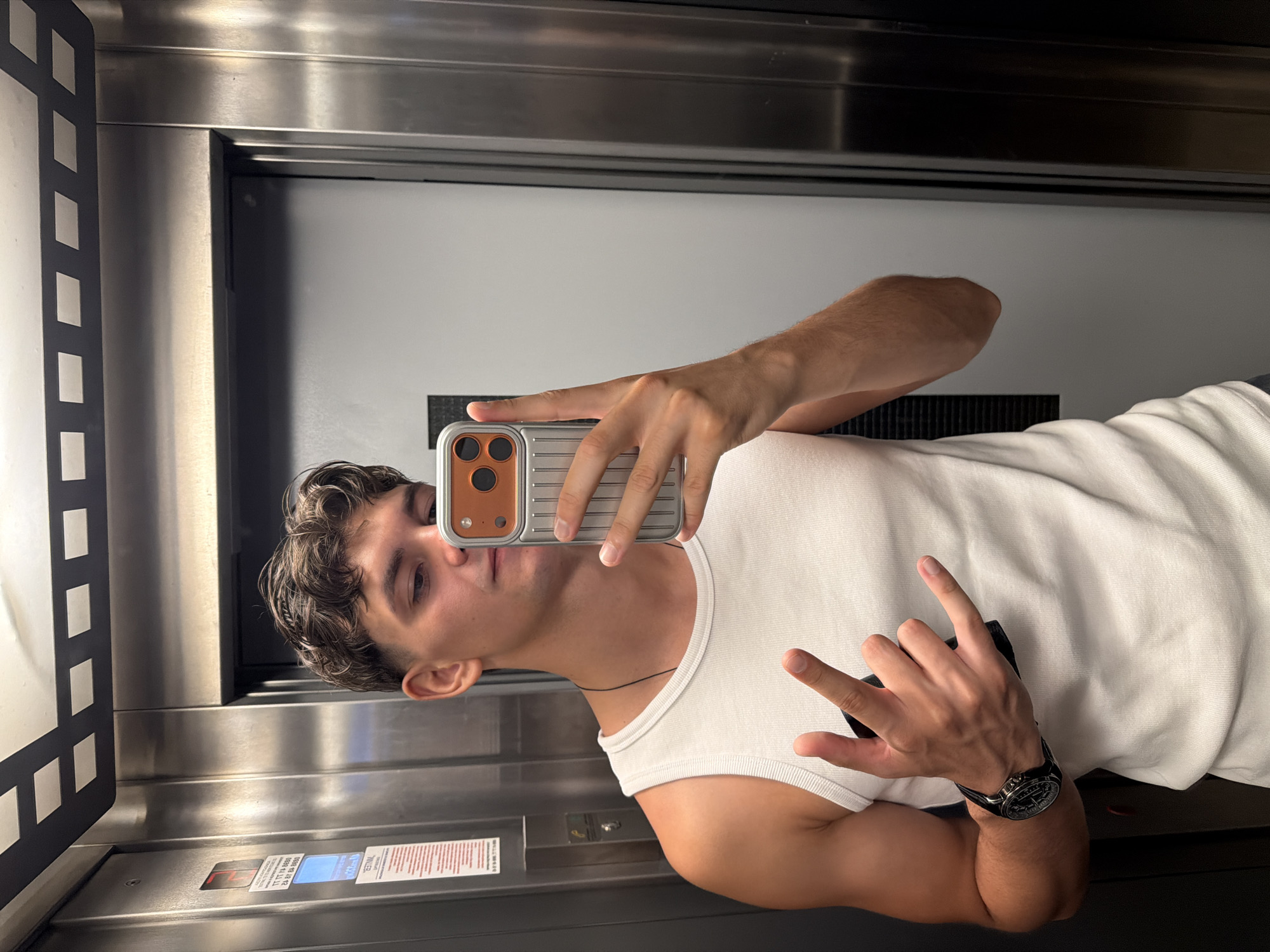 Elevator mirror selfie in Blagoevgrad, Bulgaria