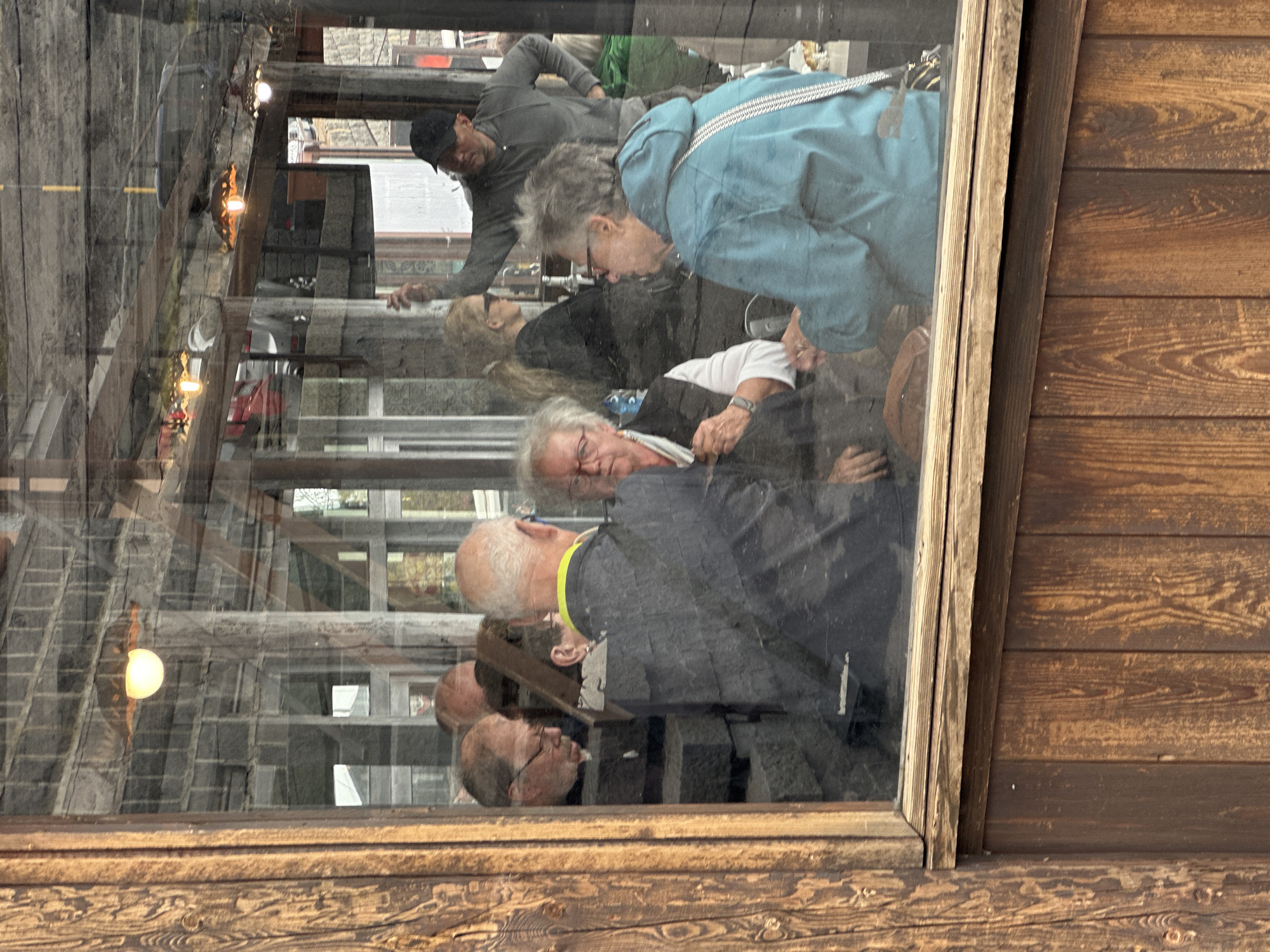 Visitors gather at mountain refuge in Nicolosi, Italy