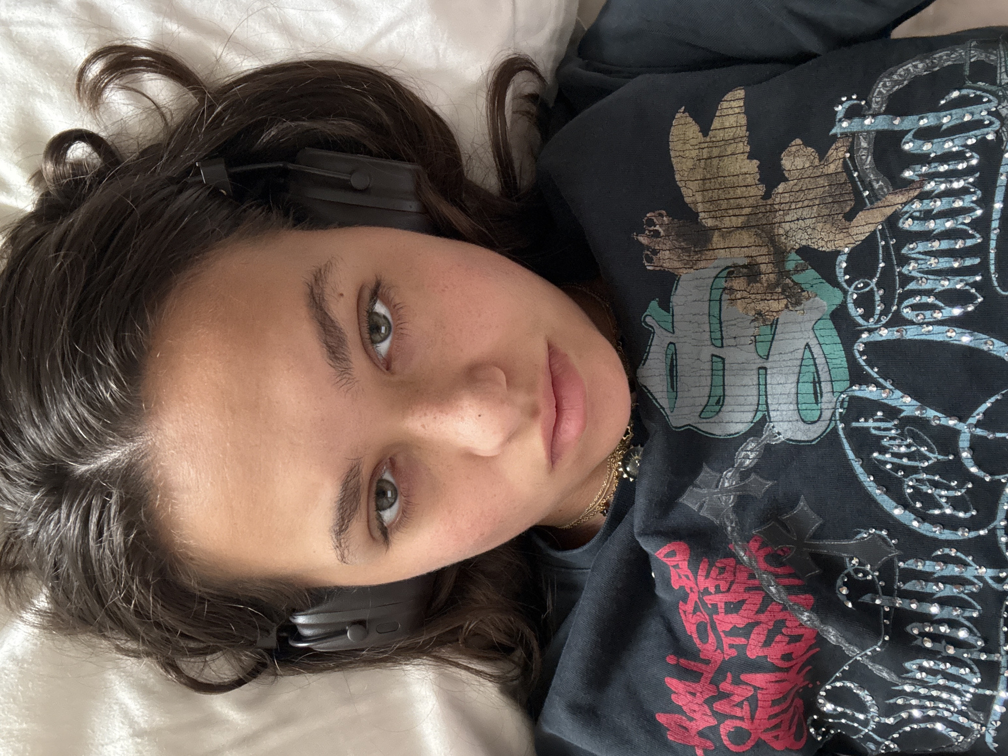 Headphones on, lazy morning vibes in Sofia