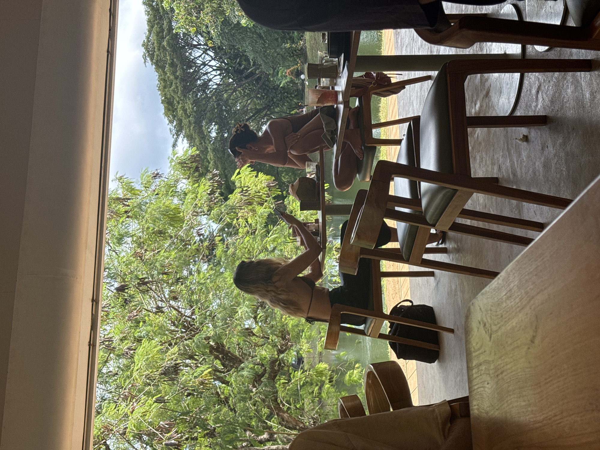 Morning breakfast documented at cafe with eggs and coffee