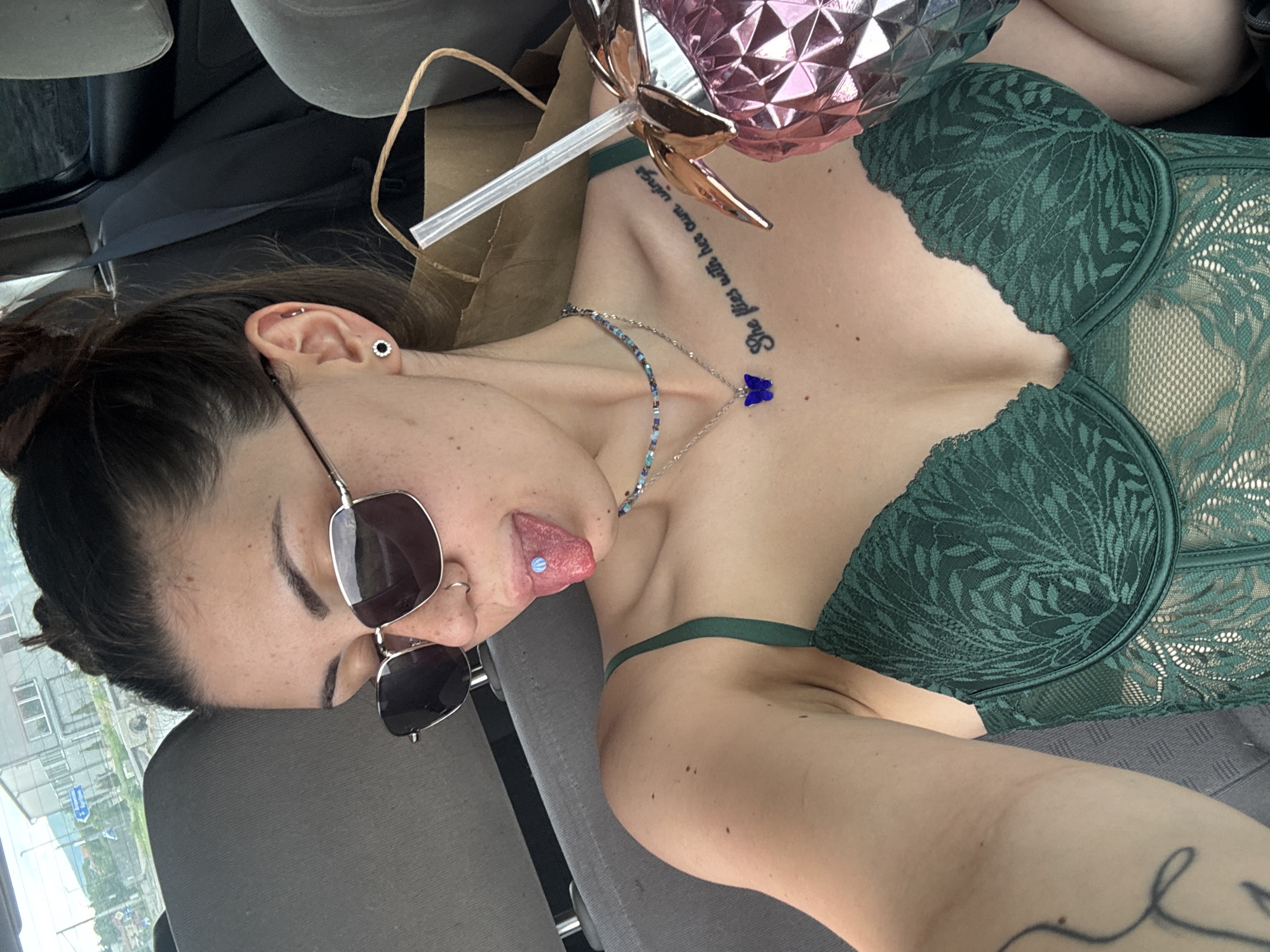 Woman photographed reclining in passenger seat in Bulgaria