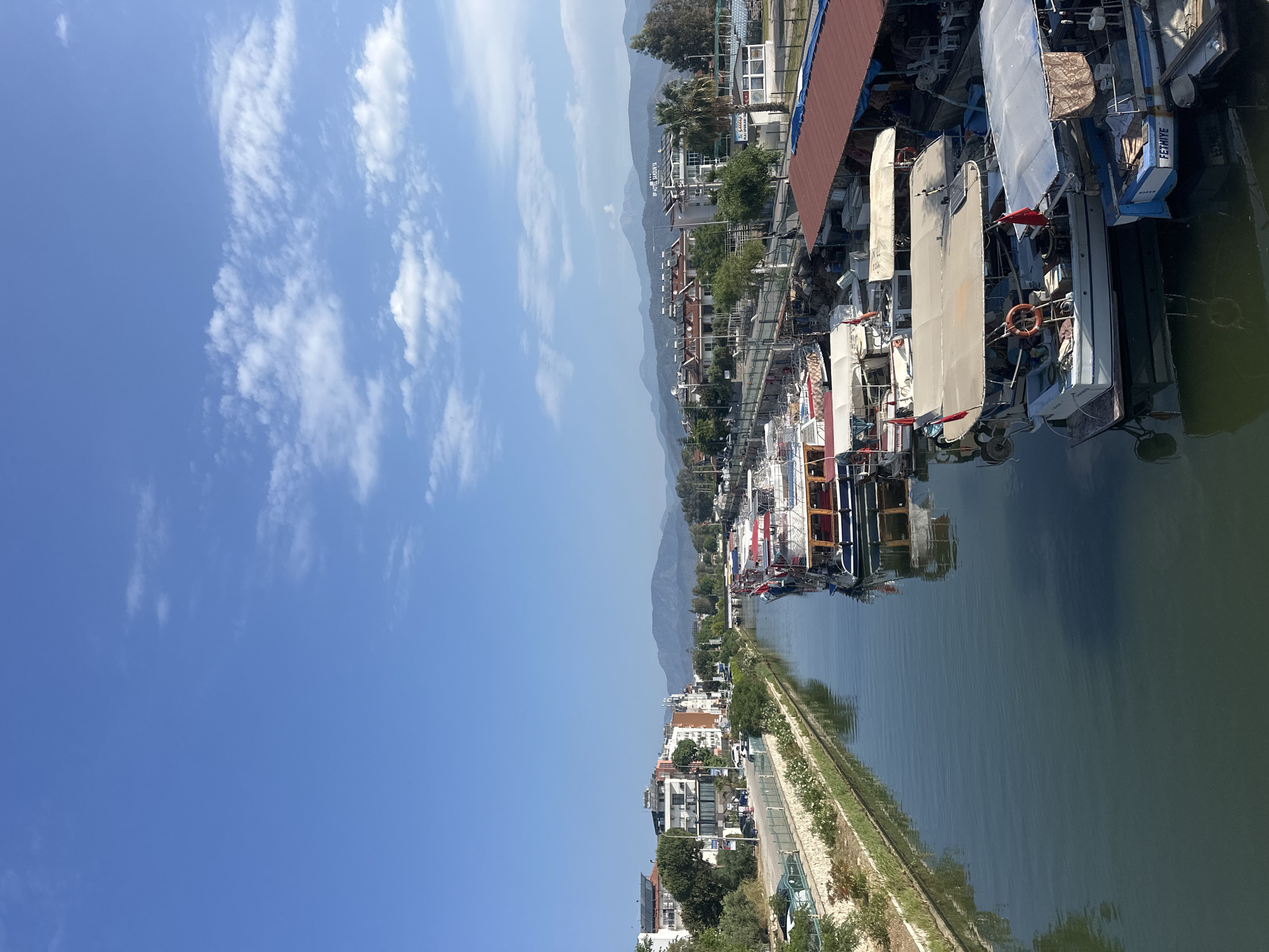 Morning waterfront walk documented in Fethiye, Turkey marina district
