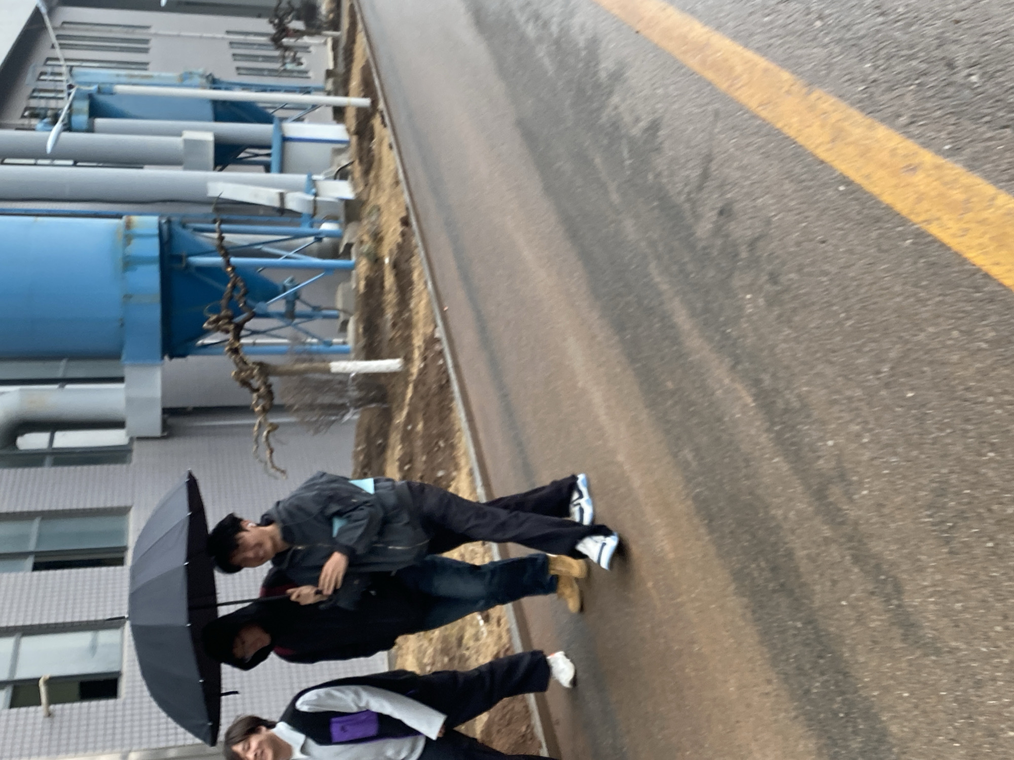 Morning pedestrians walk streets in Zhongtun, China