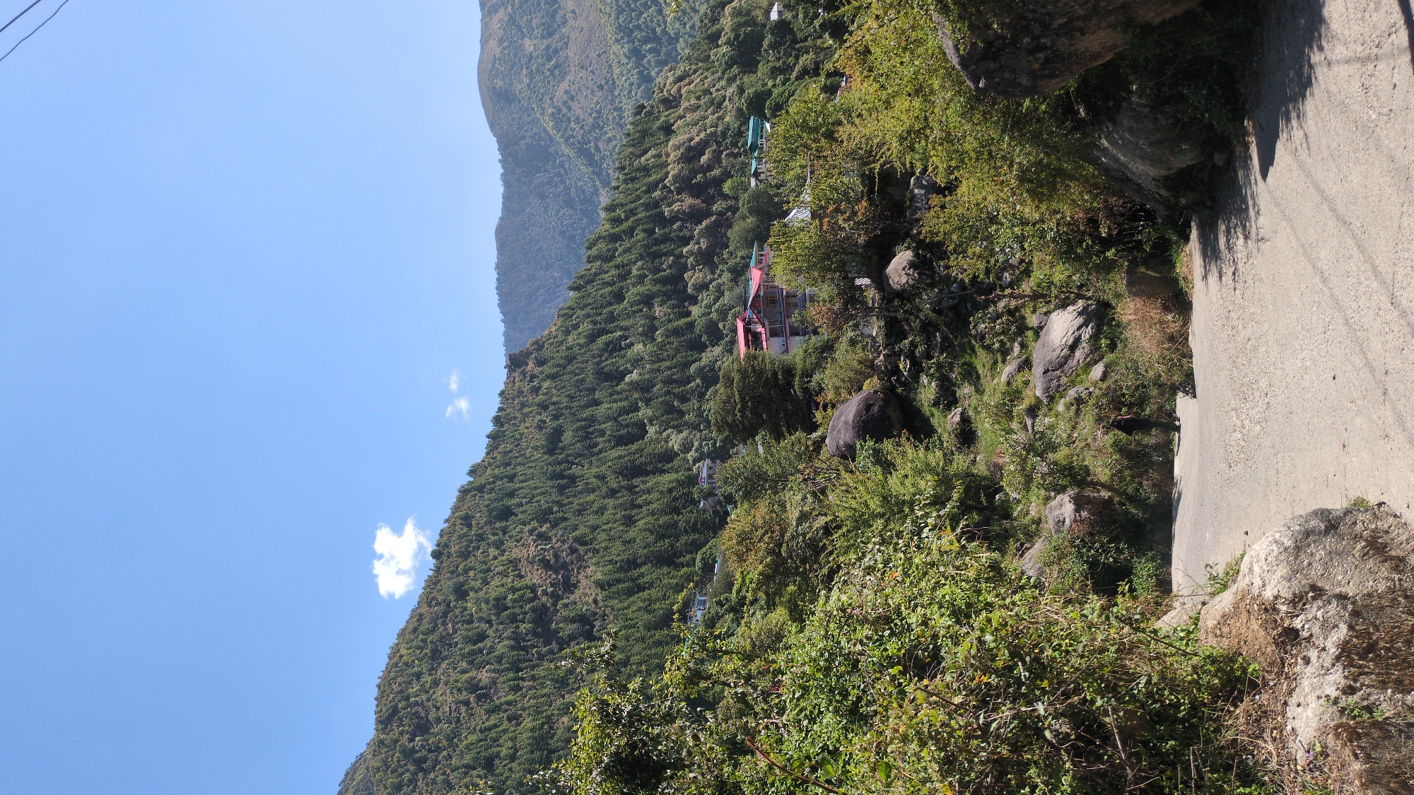 Red Mahindra Thar spotted in scenic Haini mountain region