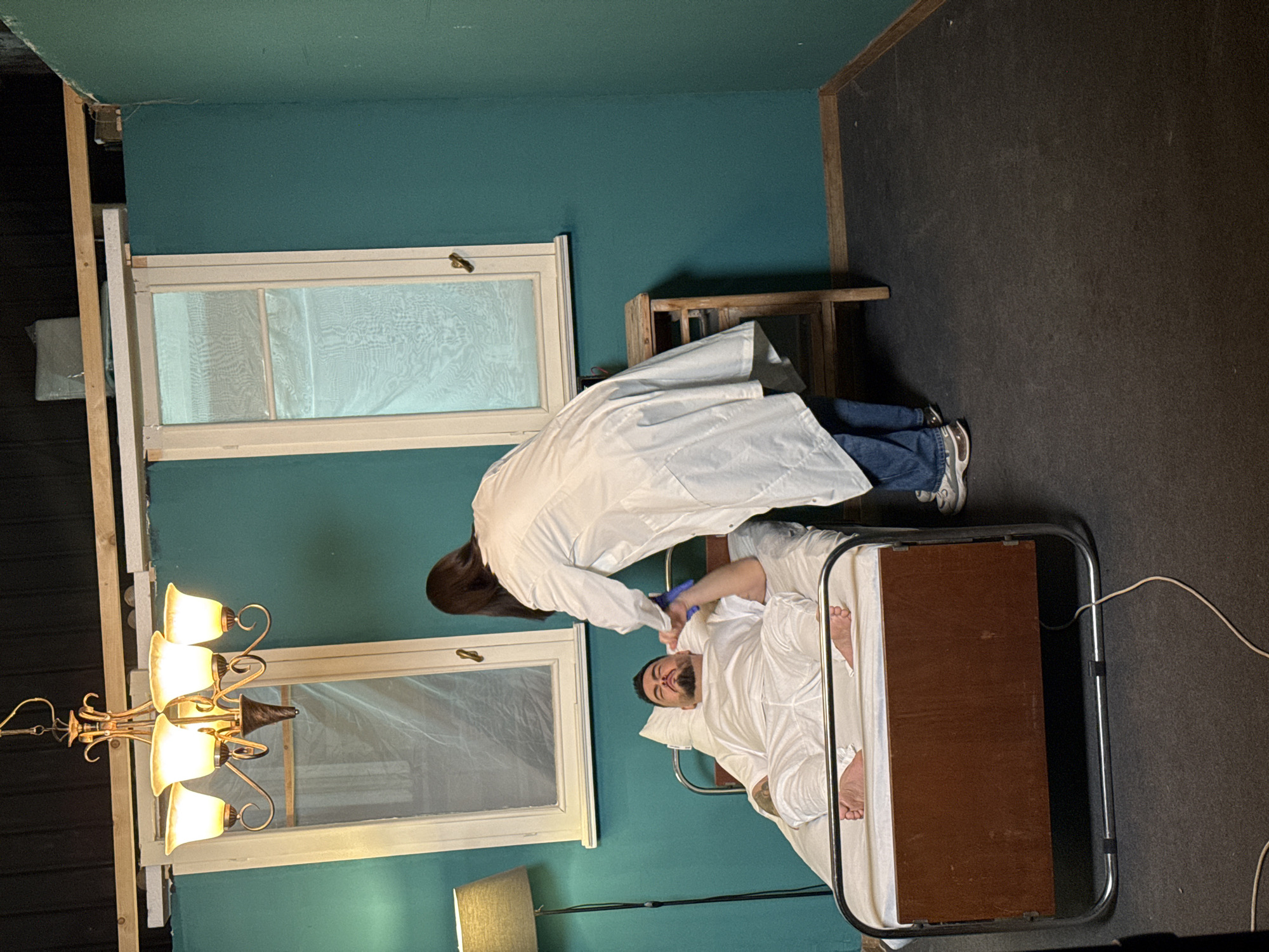 Film crew shoots medical scene in Sofia studio