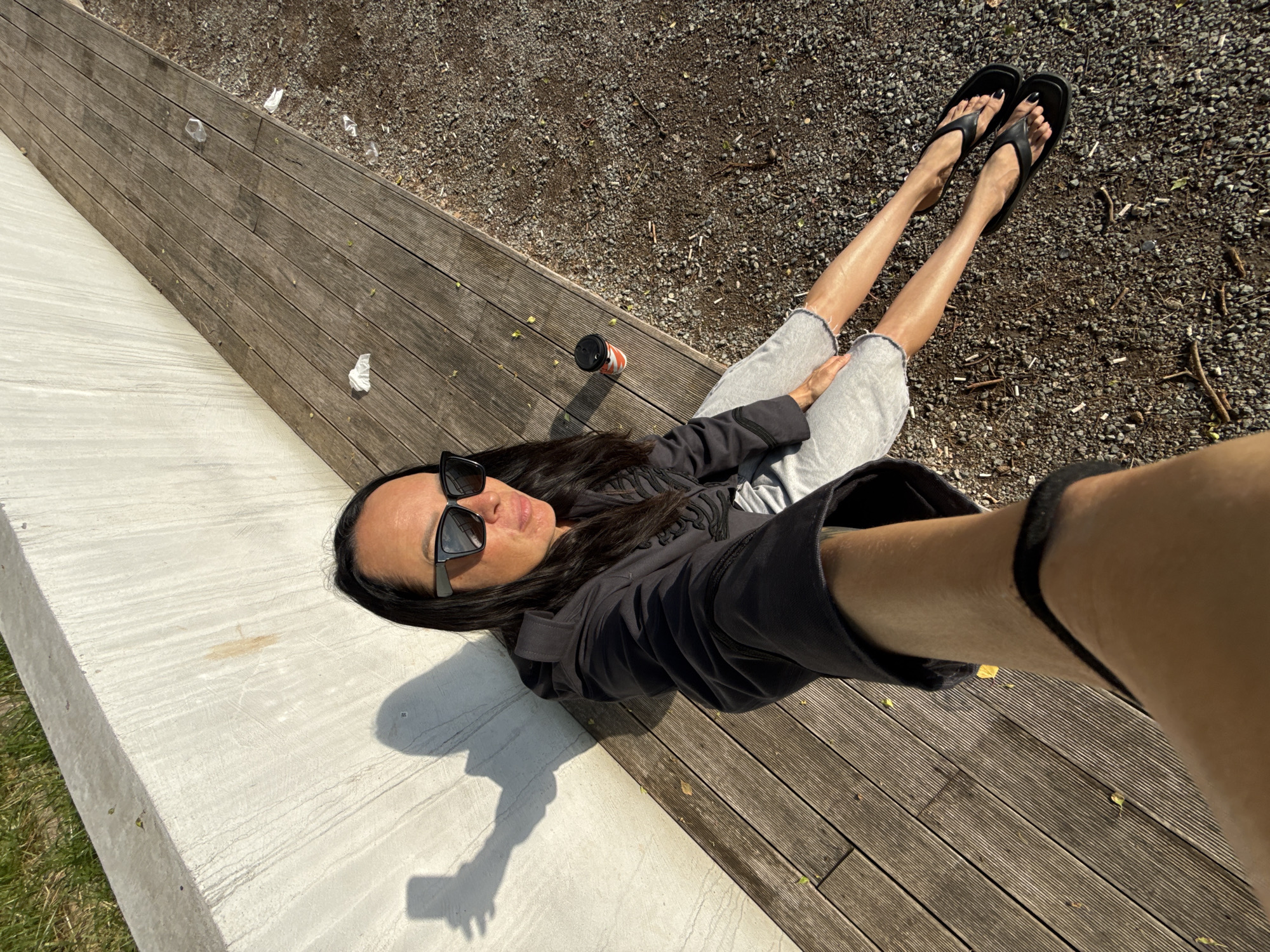 Lakeside afternoon in Chaikovsky with a dog and selfies