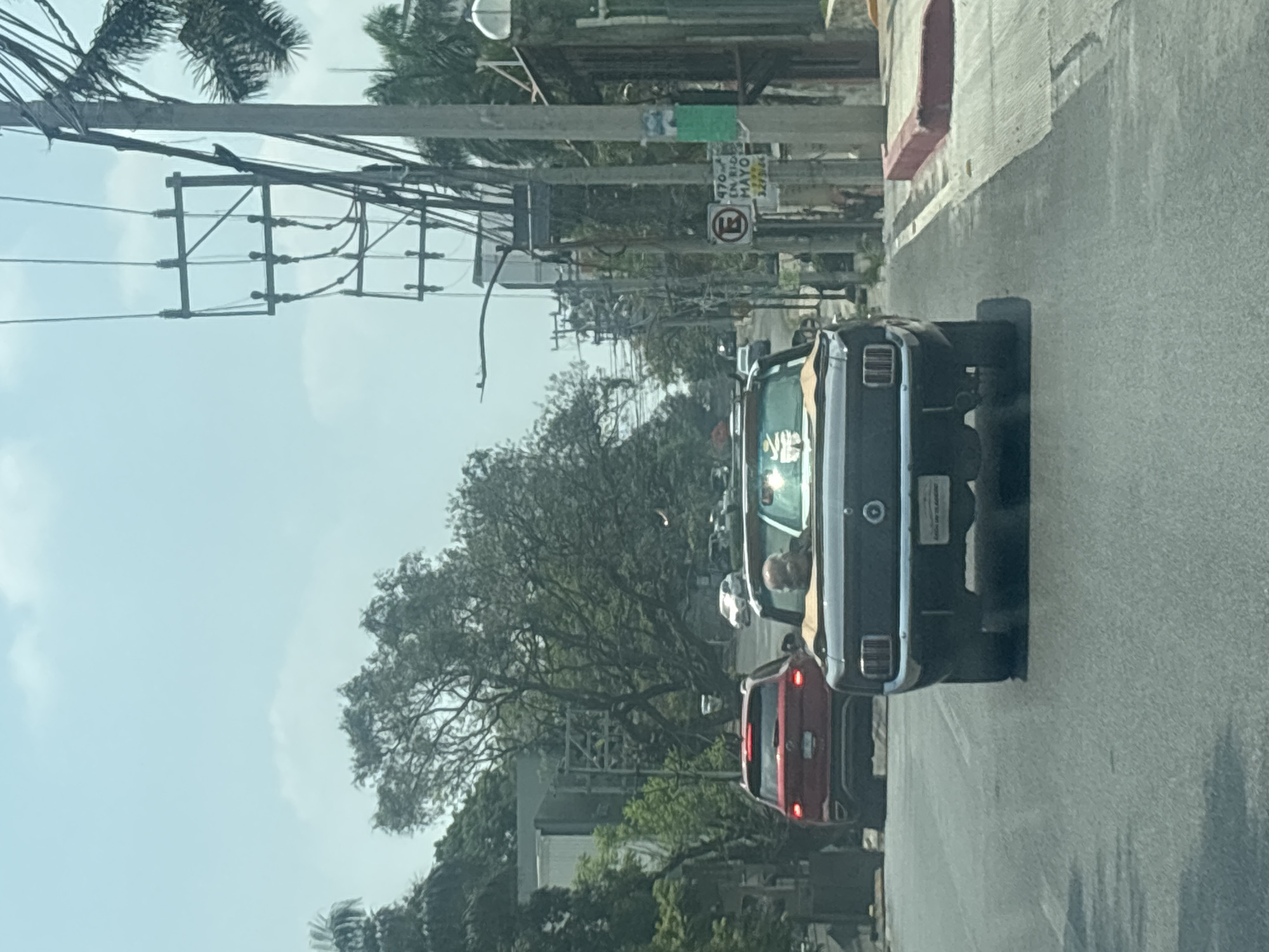 Traffic observed from vehicle in Cuernavaca, Mexico