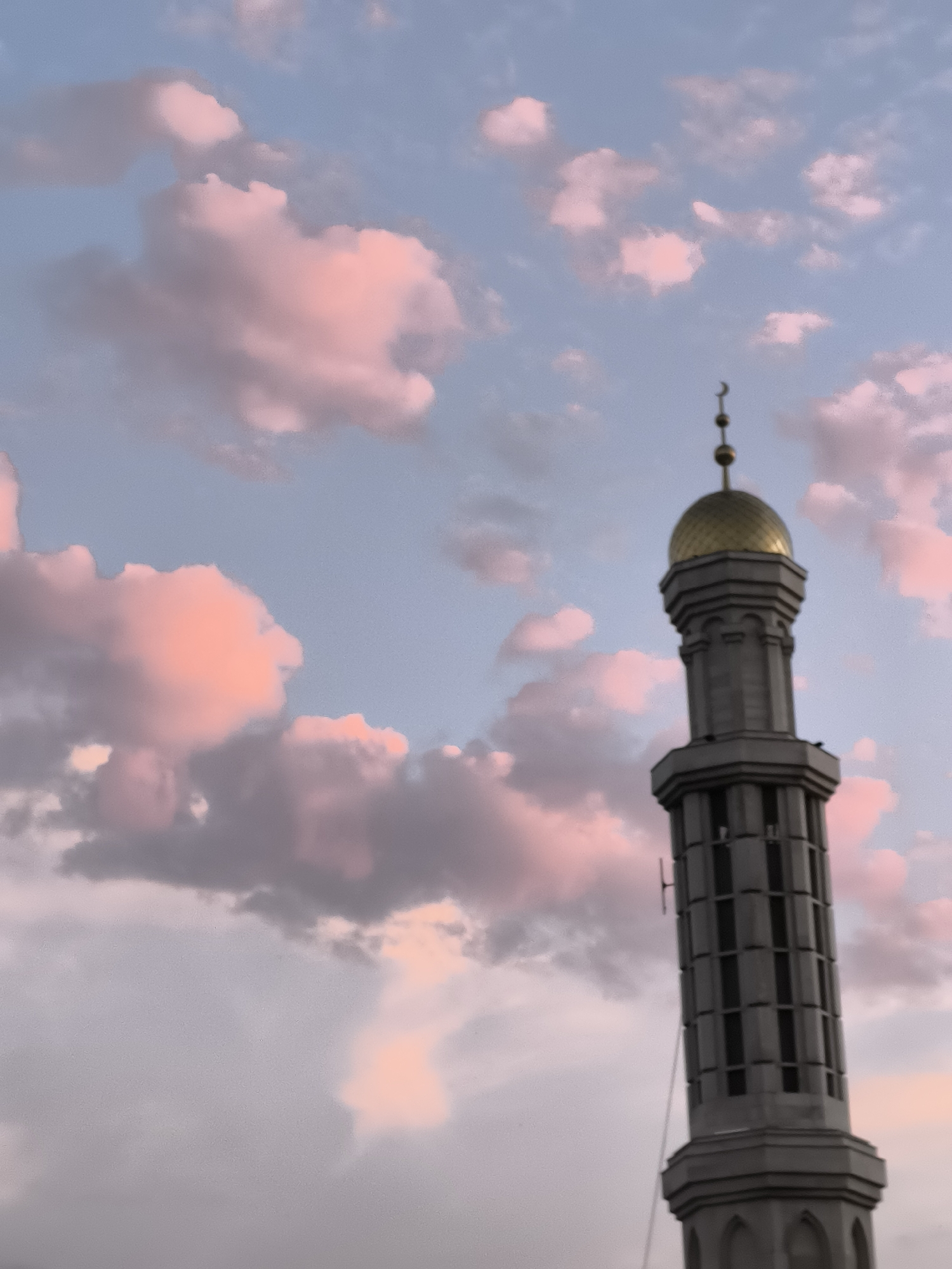 Evening at Bishkek's Central Mosque, inside and out