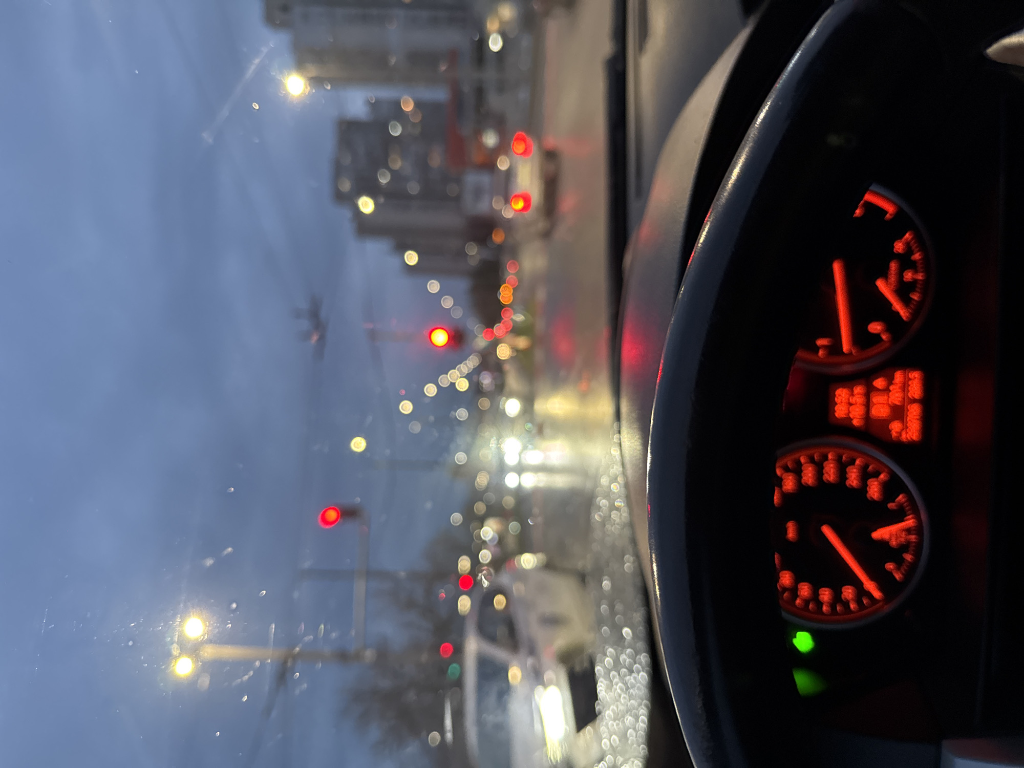 Rainy day driving captured in Stara Zagora, Bulgaria
