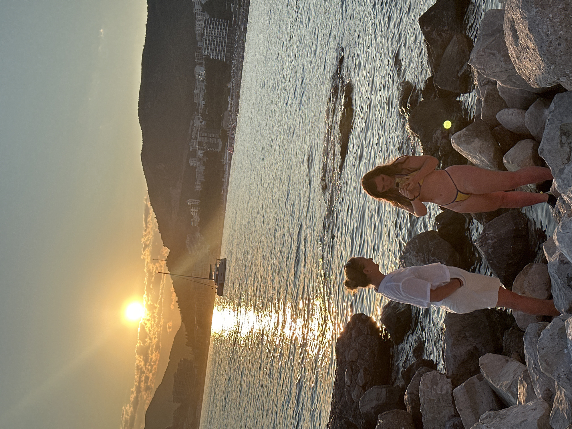 Sunset hour on the Montenegrin Riviera coast