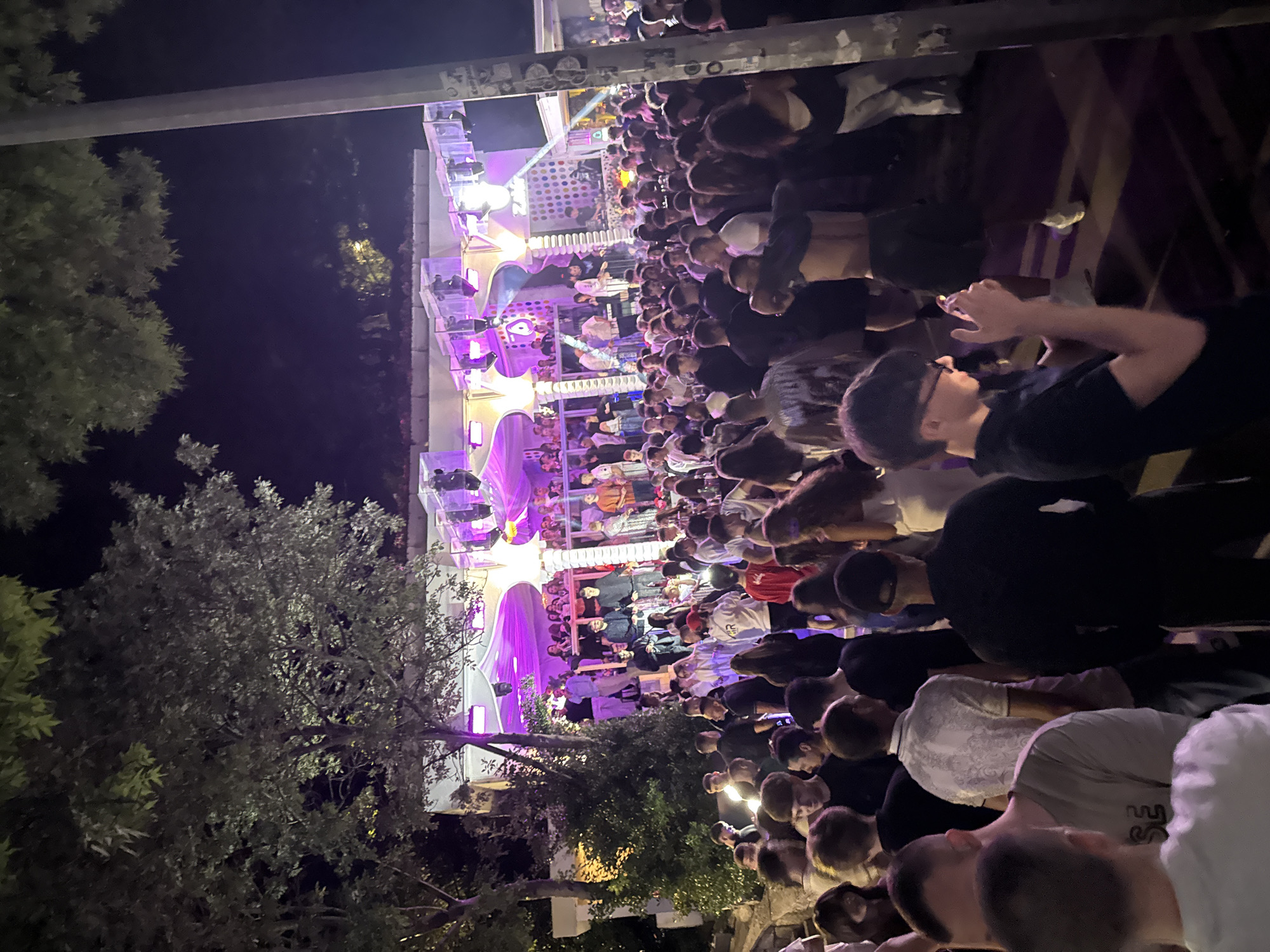 Nighttime party scene at Zahir club in Varna with crowds