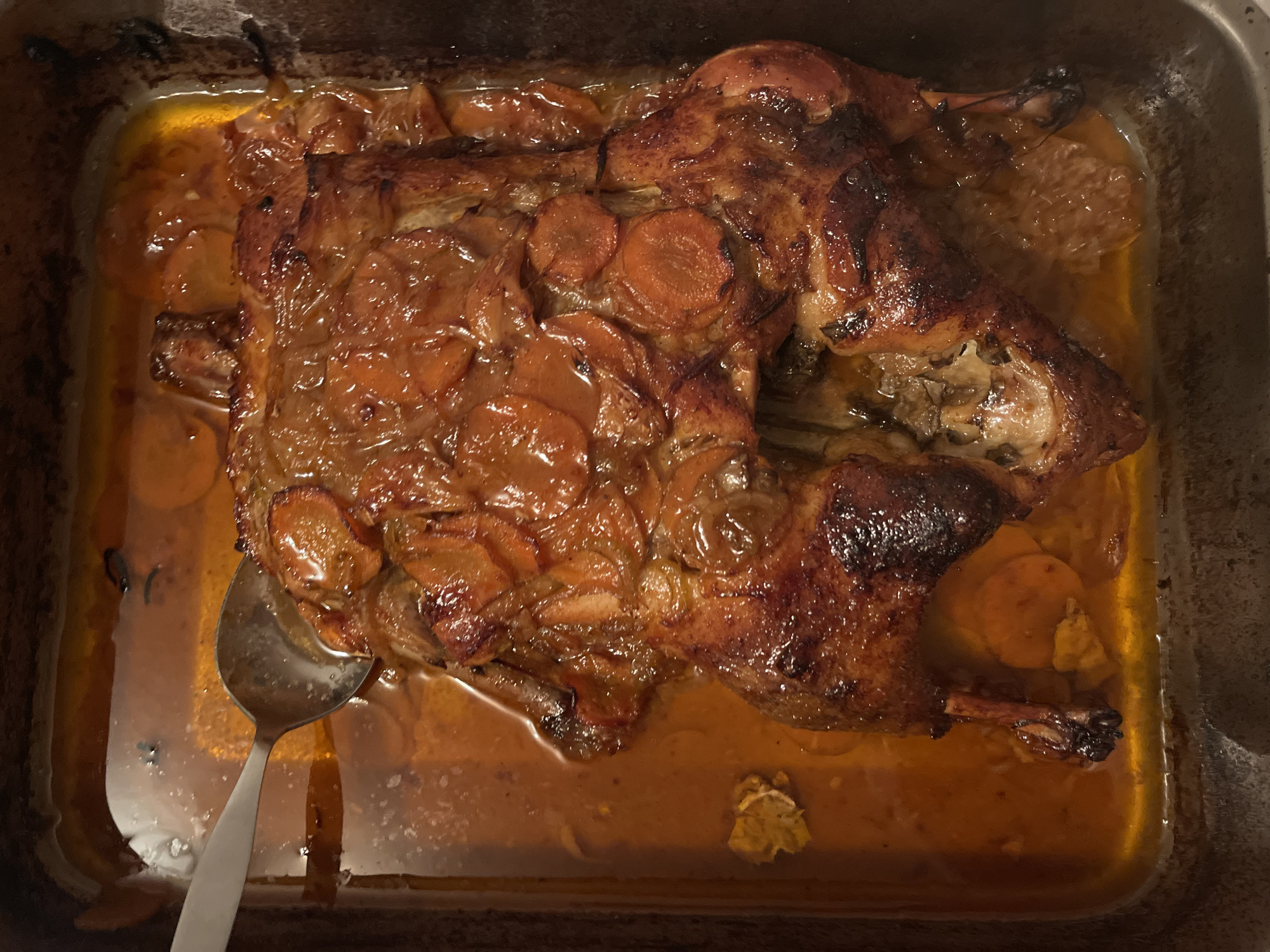 Roasted duck dinner prepared in Maidstone home