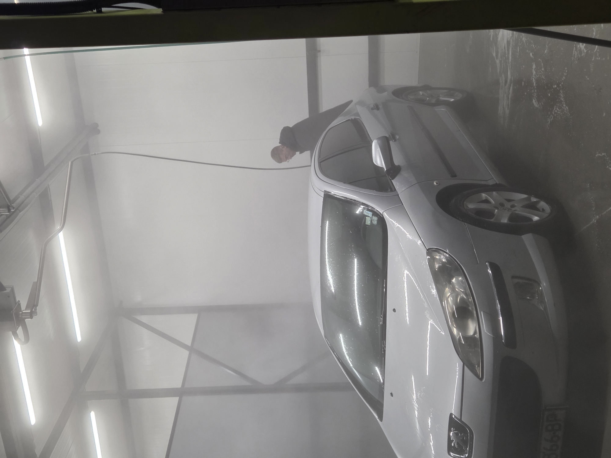 Evening car wash activity observed in Sofia, Bulgaria