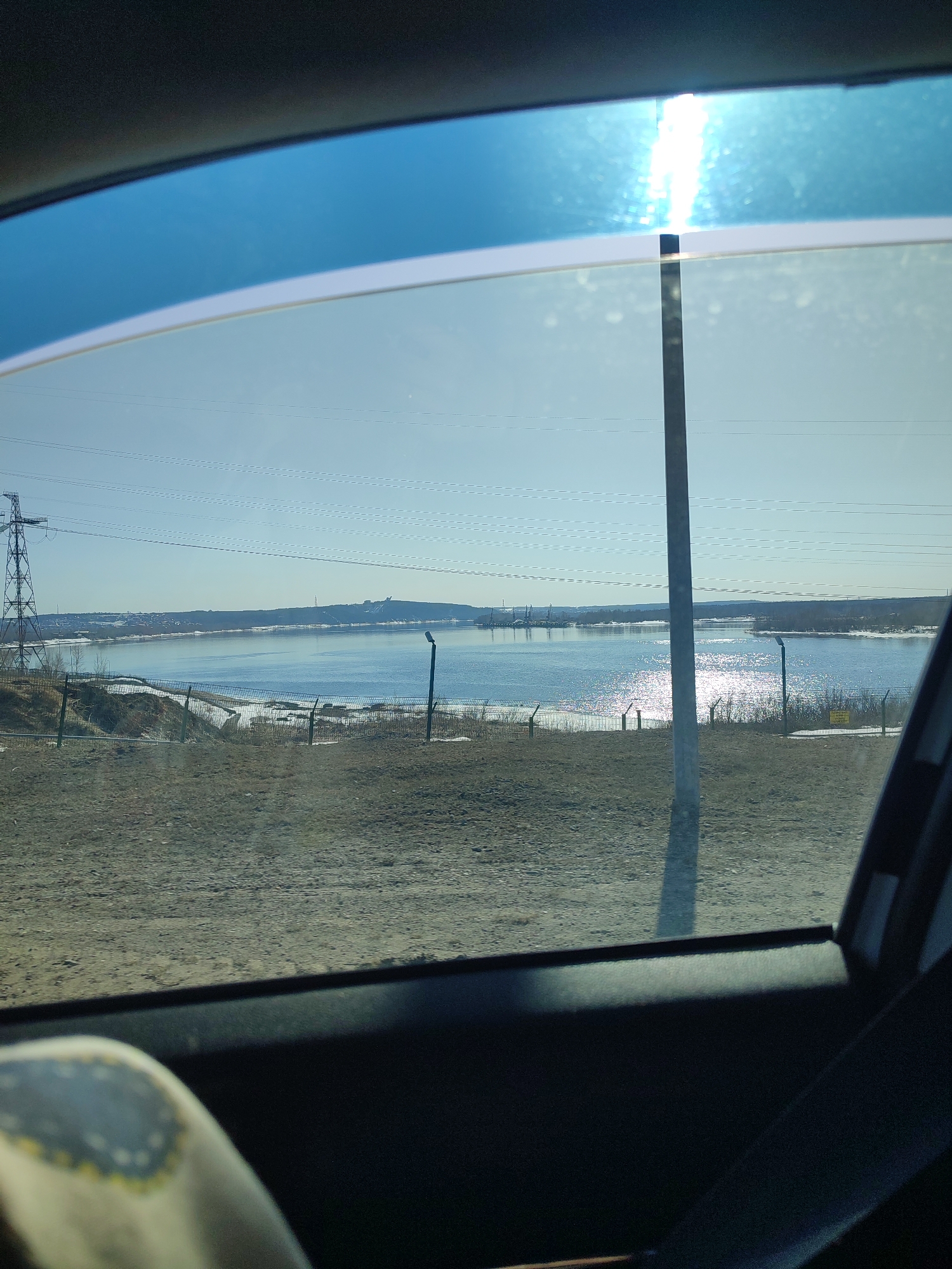 Driver captures scenic Kama River views near Chaikovsky, Russia