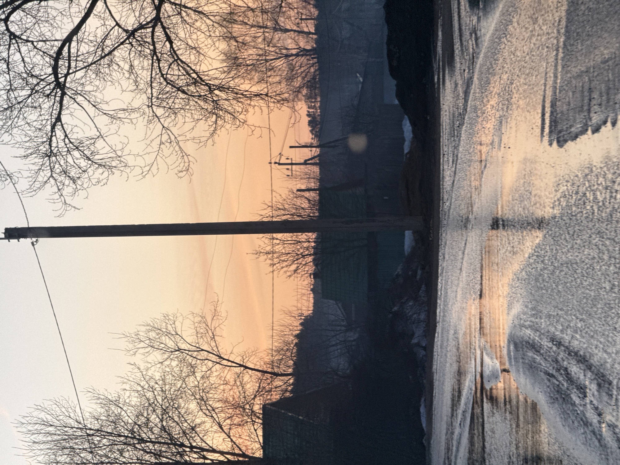 Daily scenes captured in snowy Chaikovsky: wet streets, dog