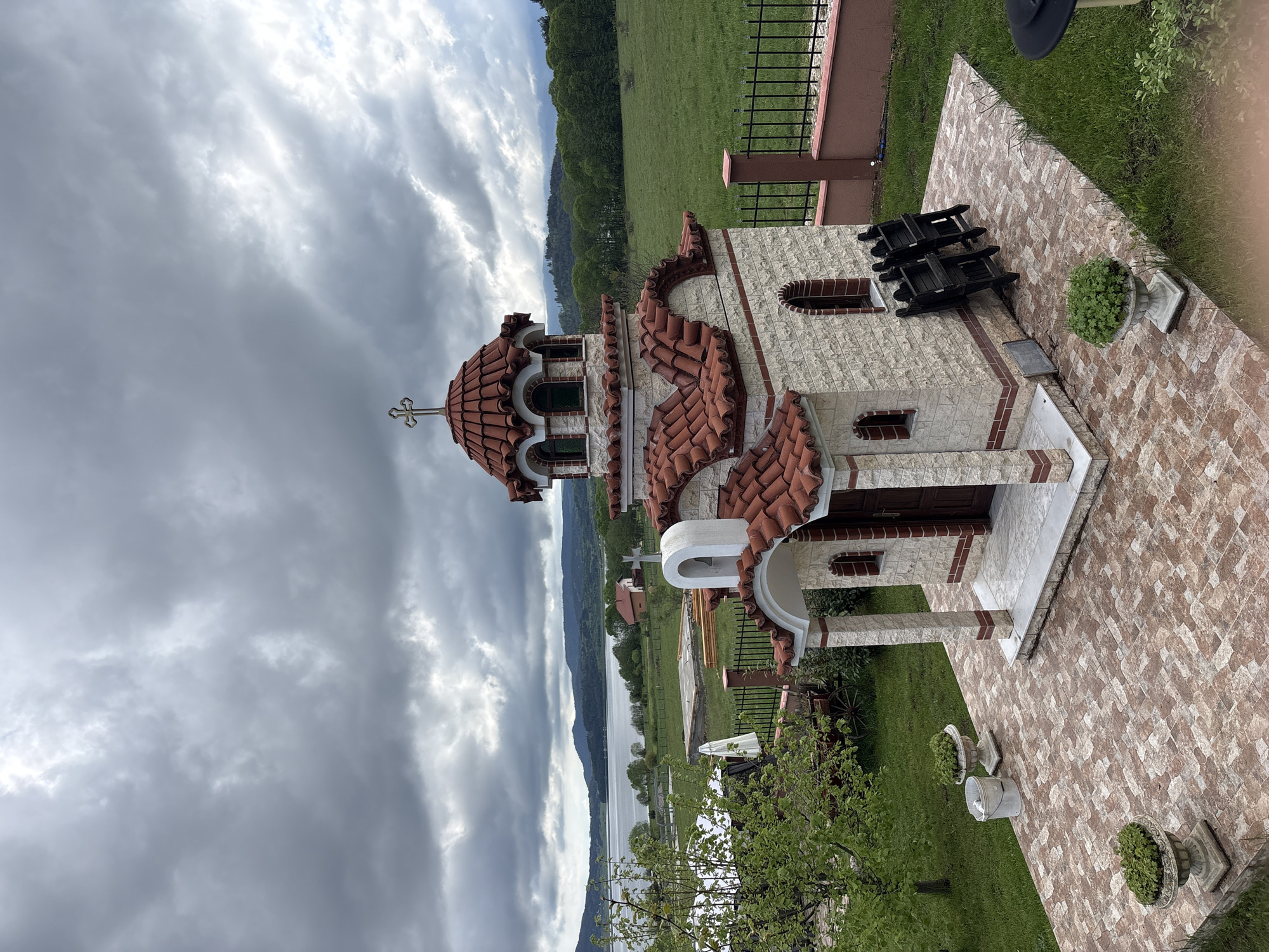 Orthodox church observed under stormy skies in Bulgaria