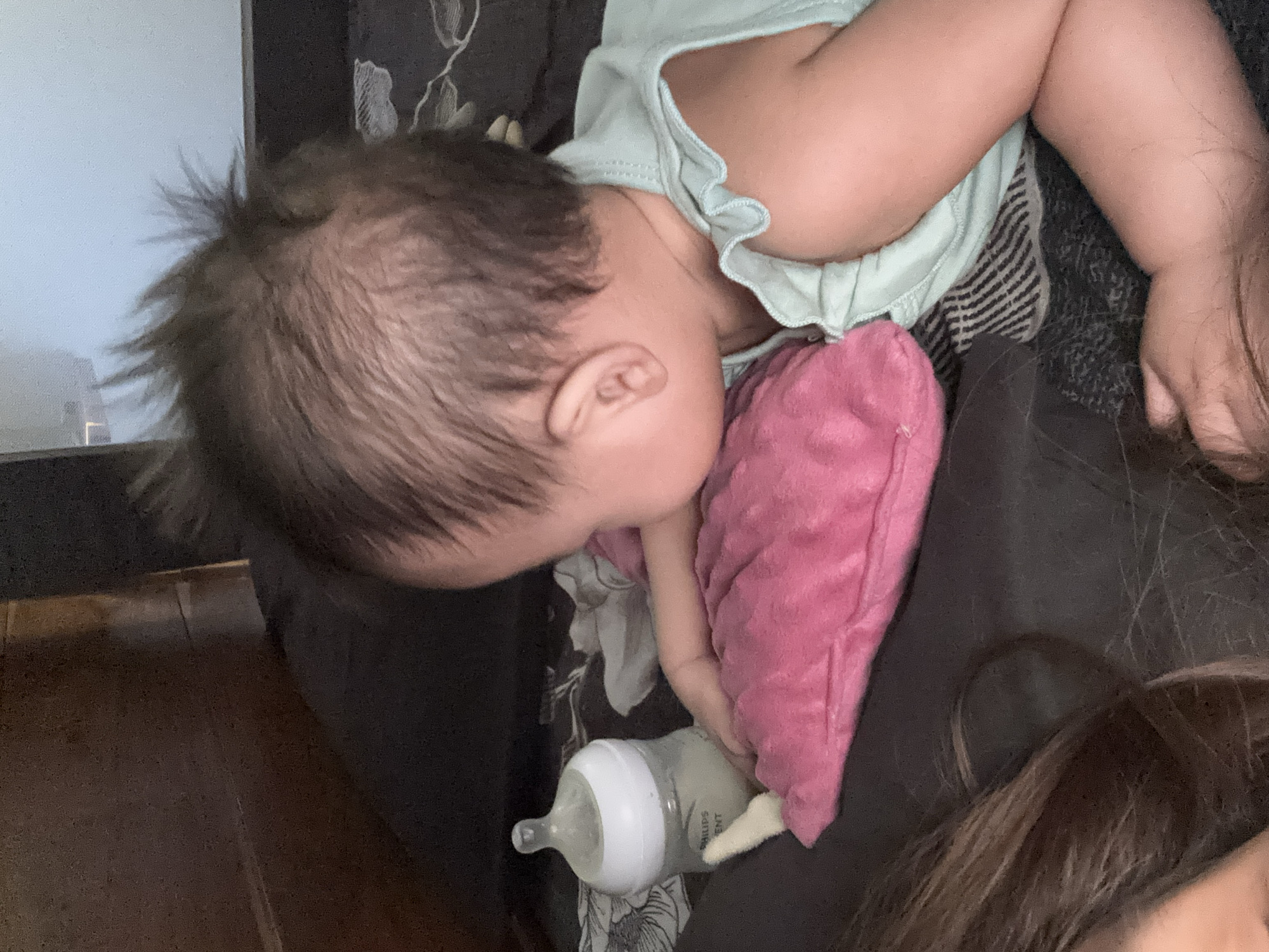 Baby's morning in bed: naps, tummy time, and tablet cartoons