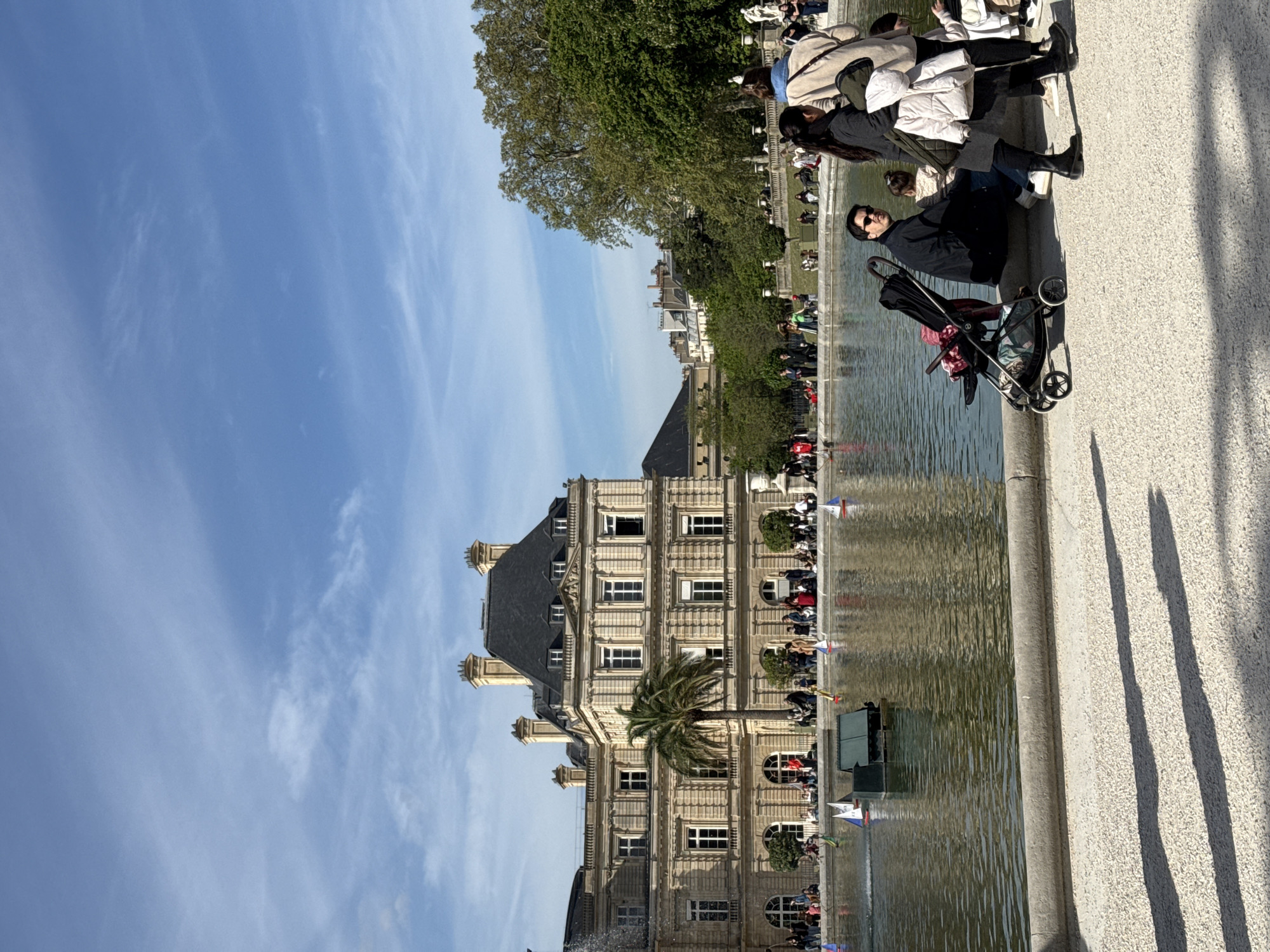 Afternoon visitors gather at Luxembourg Gardens in Paris