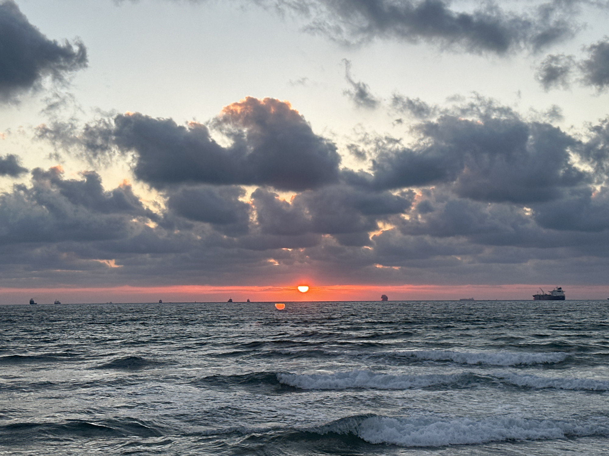 Haifa's coastline at sunset, July 2026