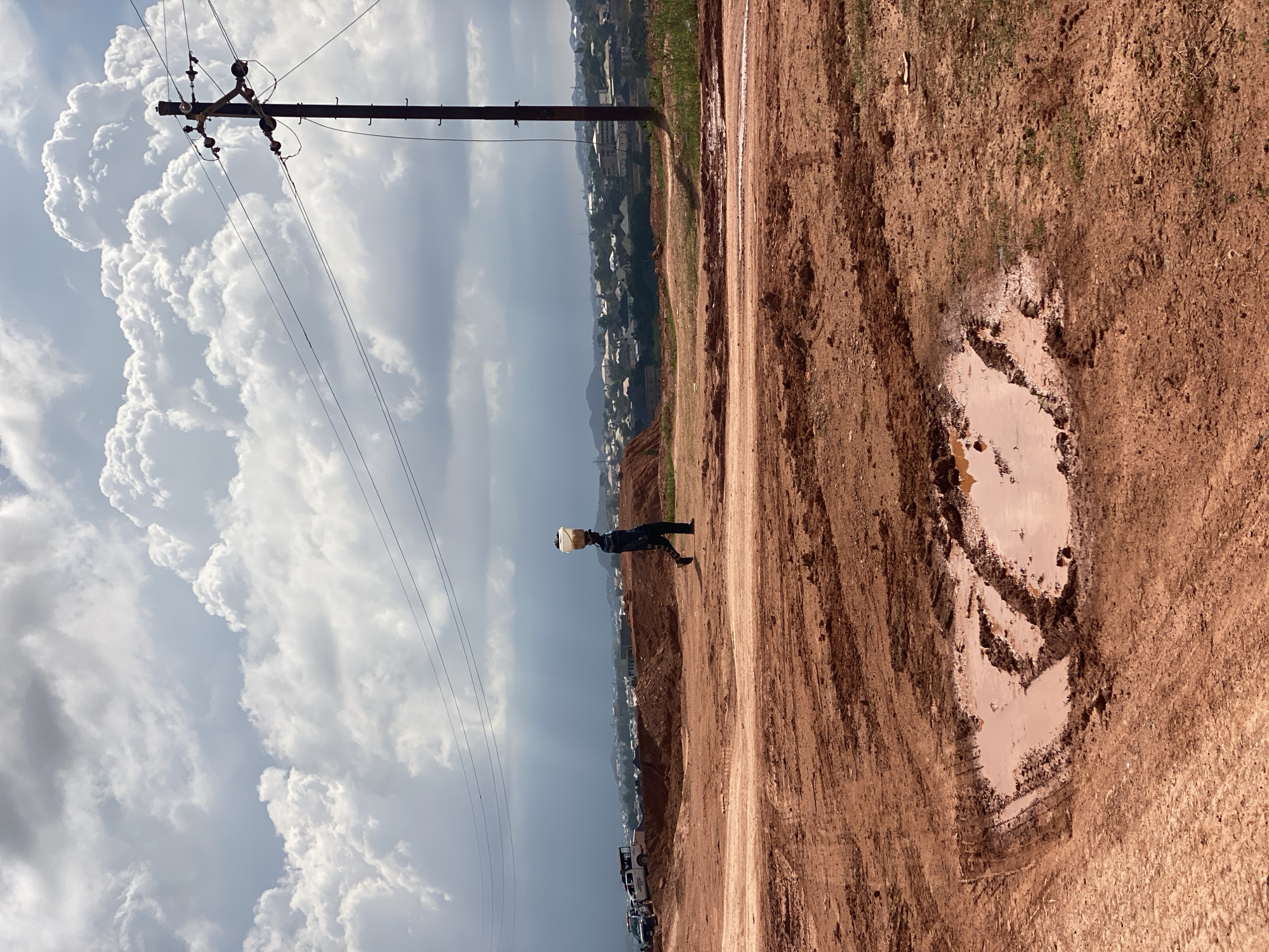 Excavation work underway at a construction site in Nigeria
