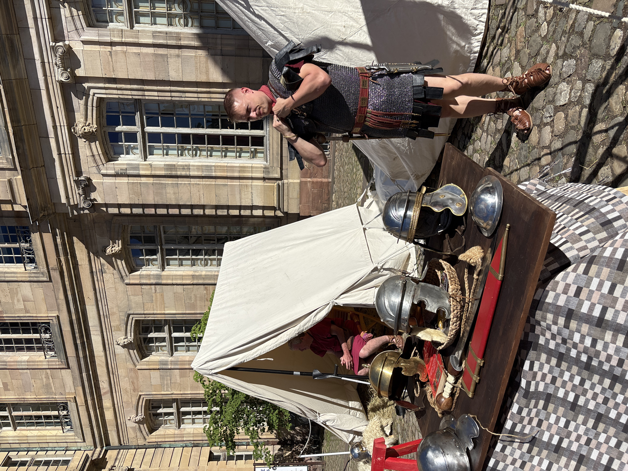 Summer afternoon scenes around Strasbourg's historic squares and fountains