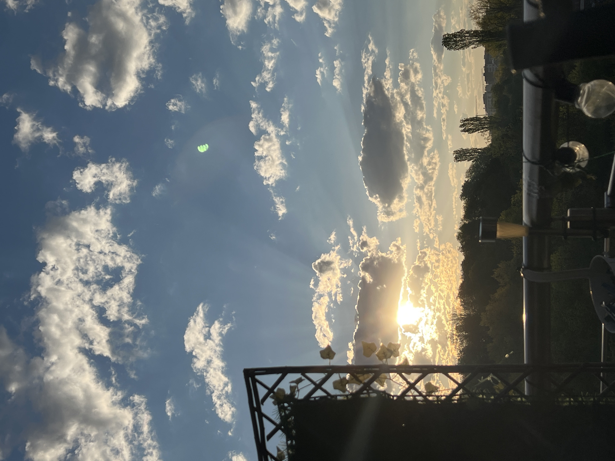 Morning sunbeams pierce cloud cover over Sofia, Bulgaria
