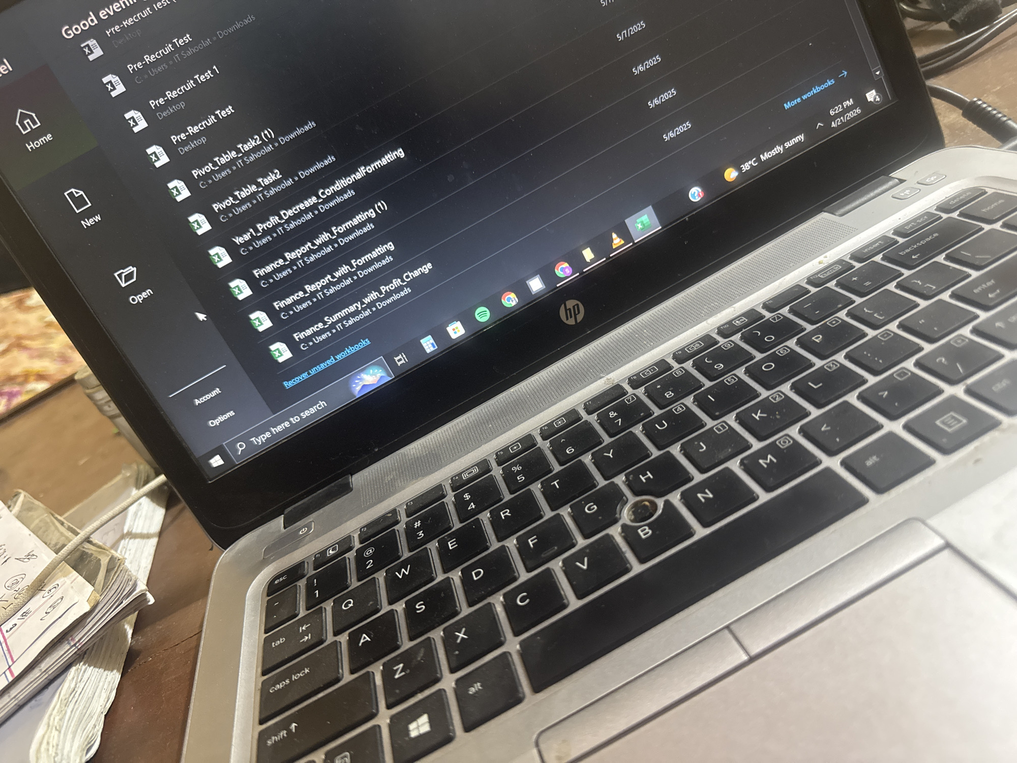 Person uses Excel blood pressure tracker on laptop in Multan