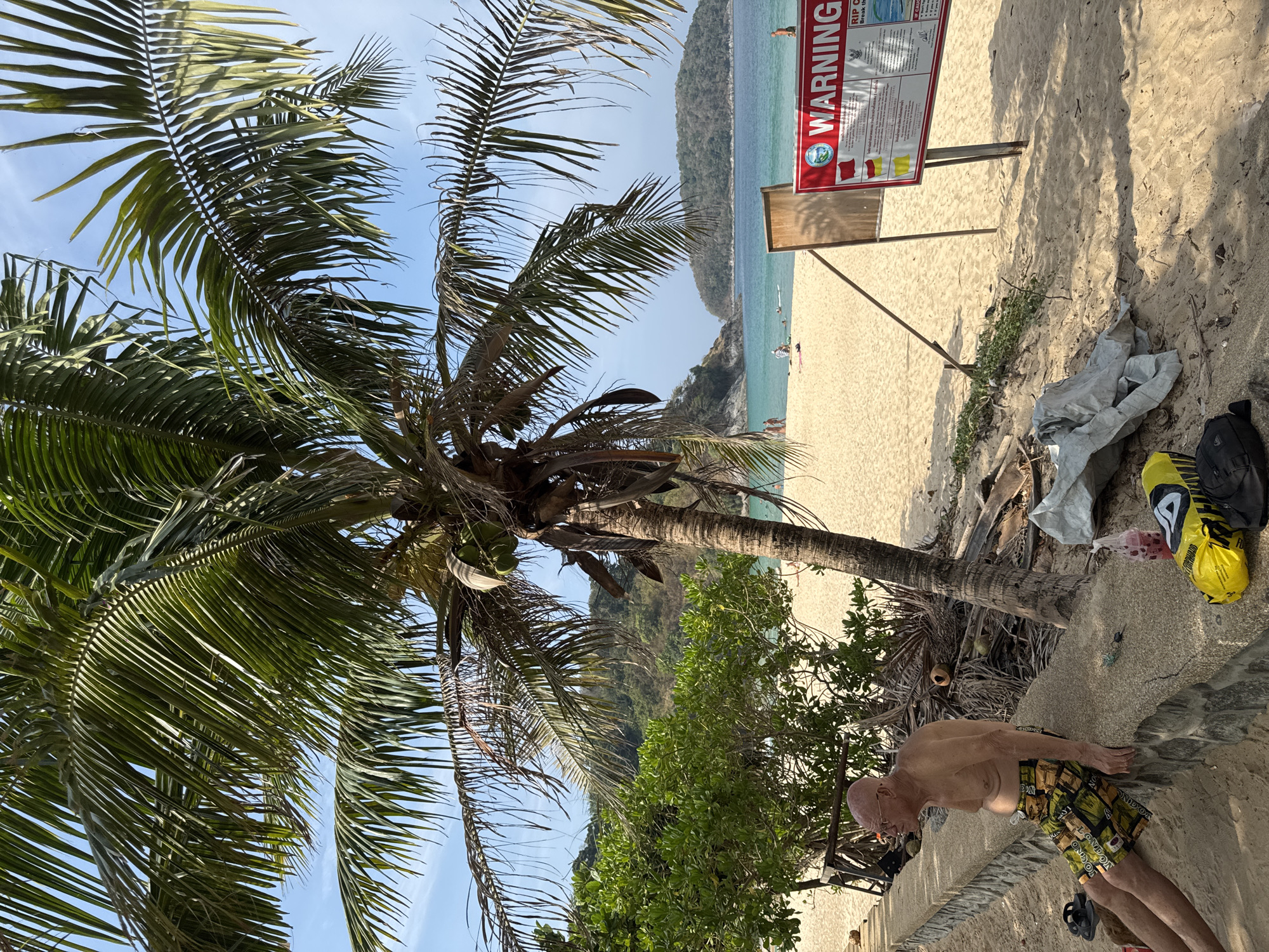 Early morning beach activity recorded in Rawai, Thailand