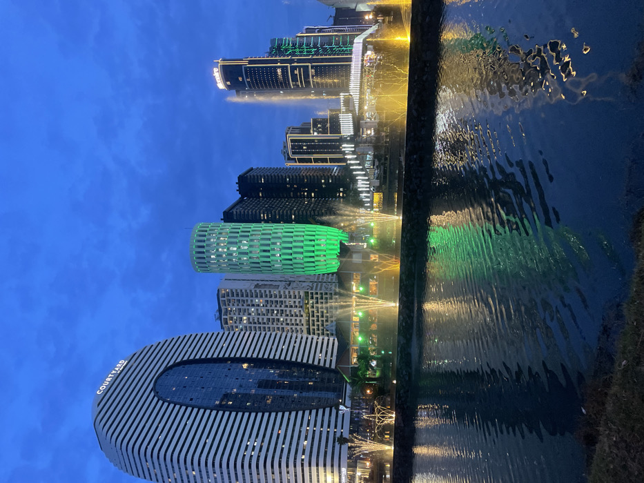 Evening waterfront scenes documented across Batumi, Georgia's coastal district