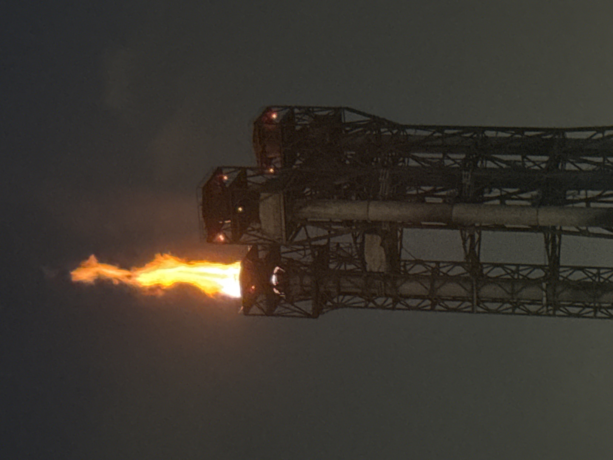 Industrial flare stack burns bright at Magnitogorsk facility