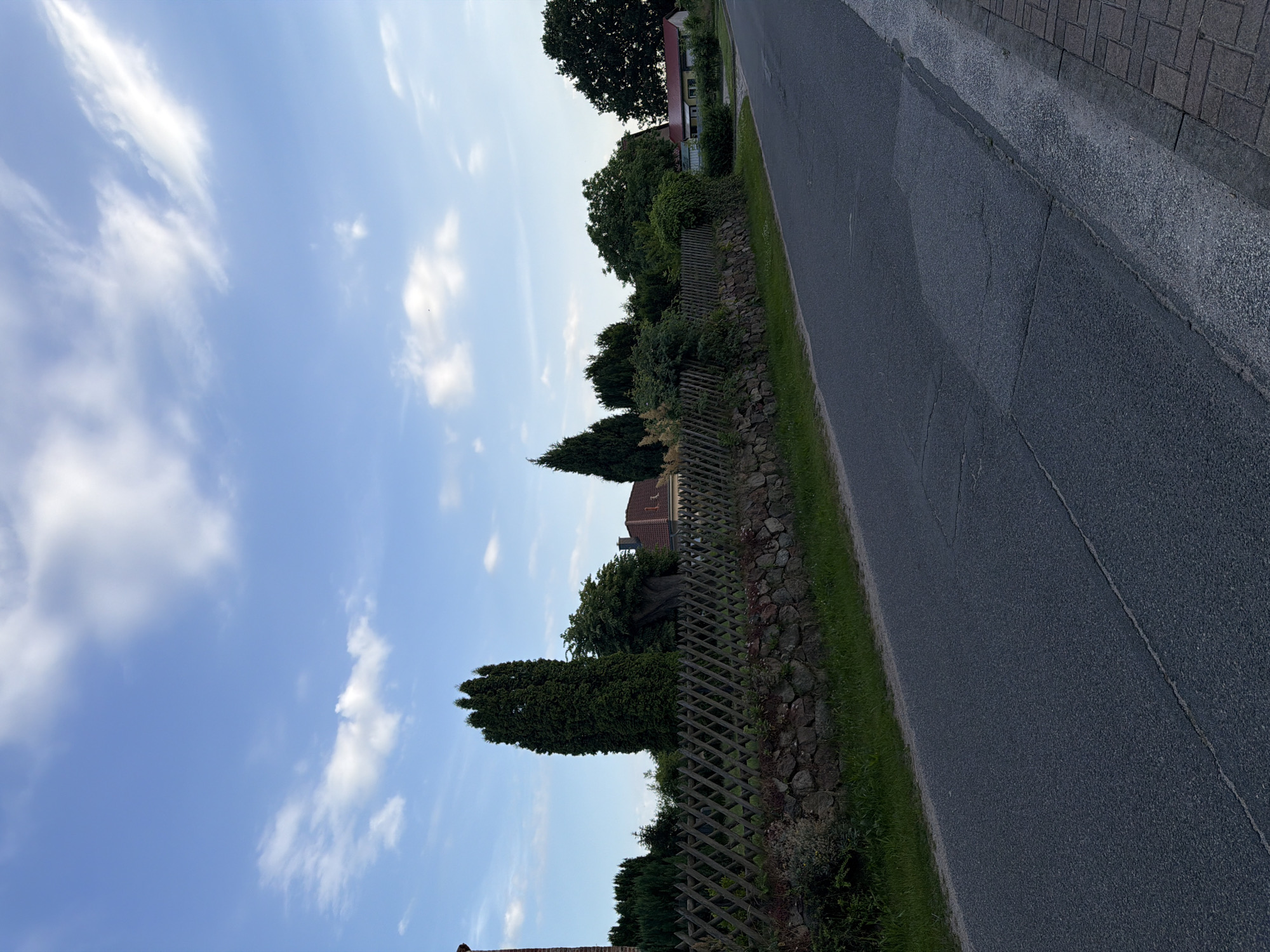 Afternoon around a quiet rural village and its surroundings