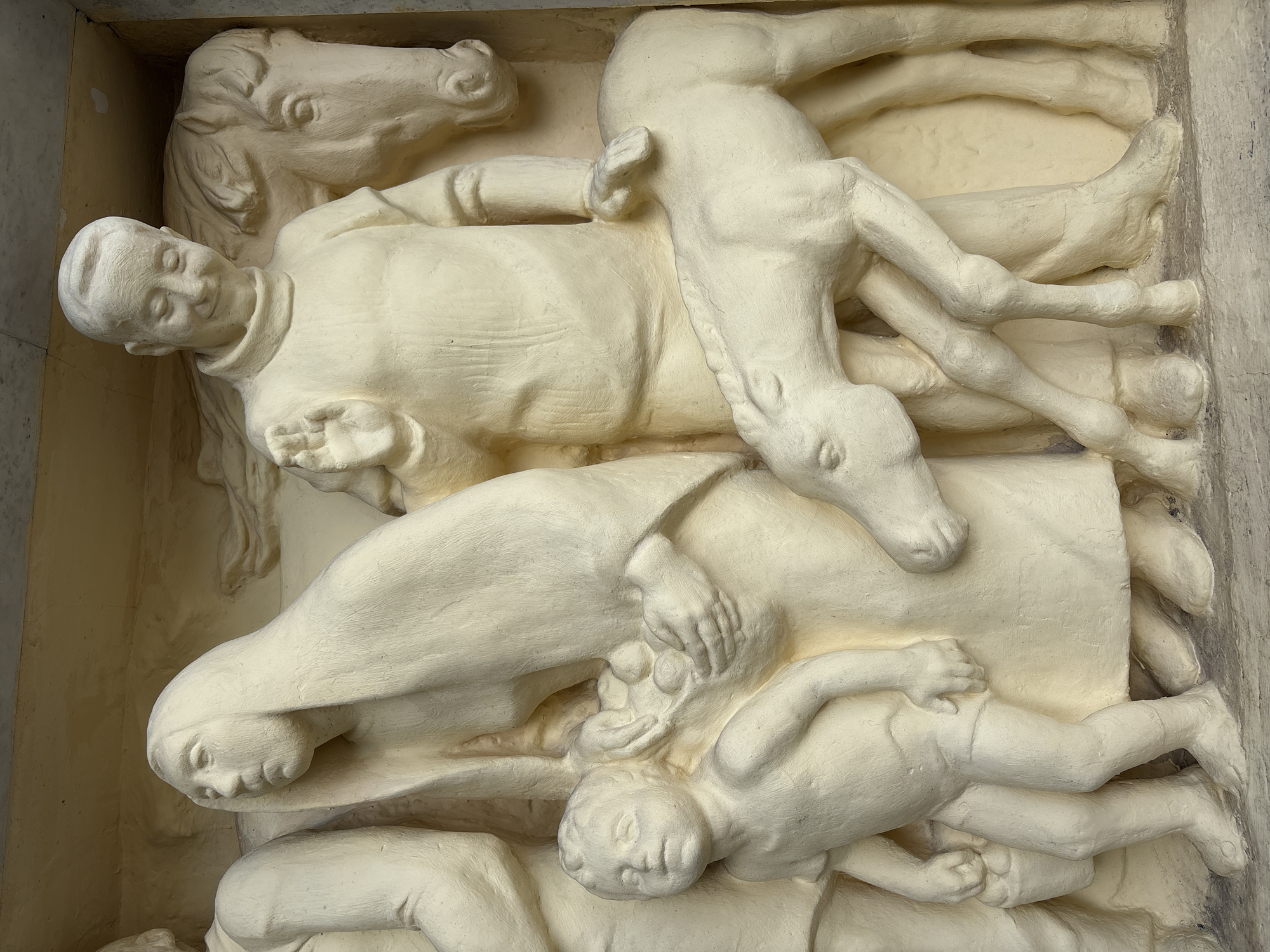 Theater facade sculpture documented in Rostov-on-Don