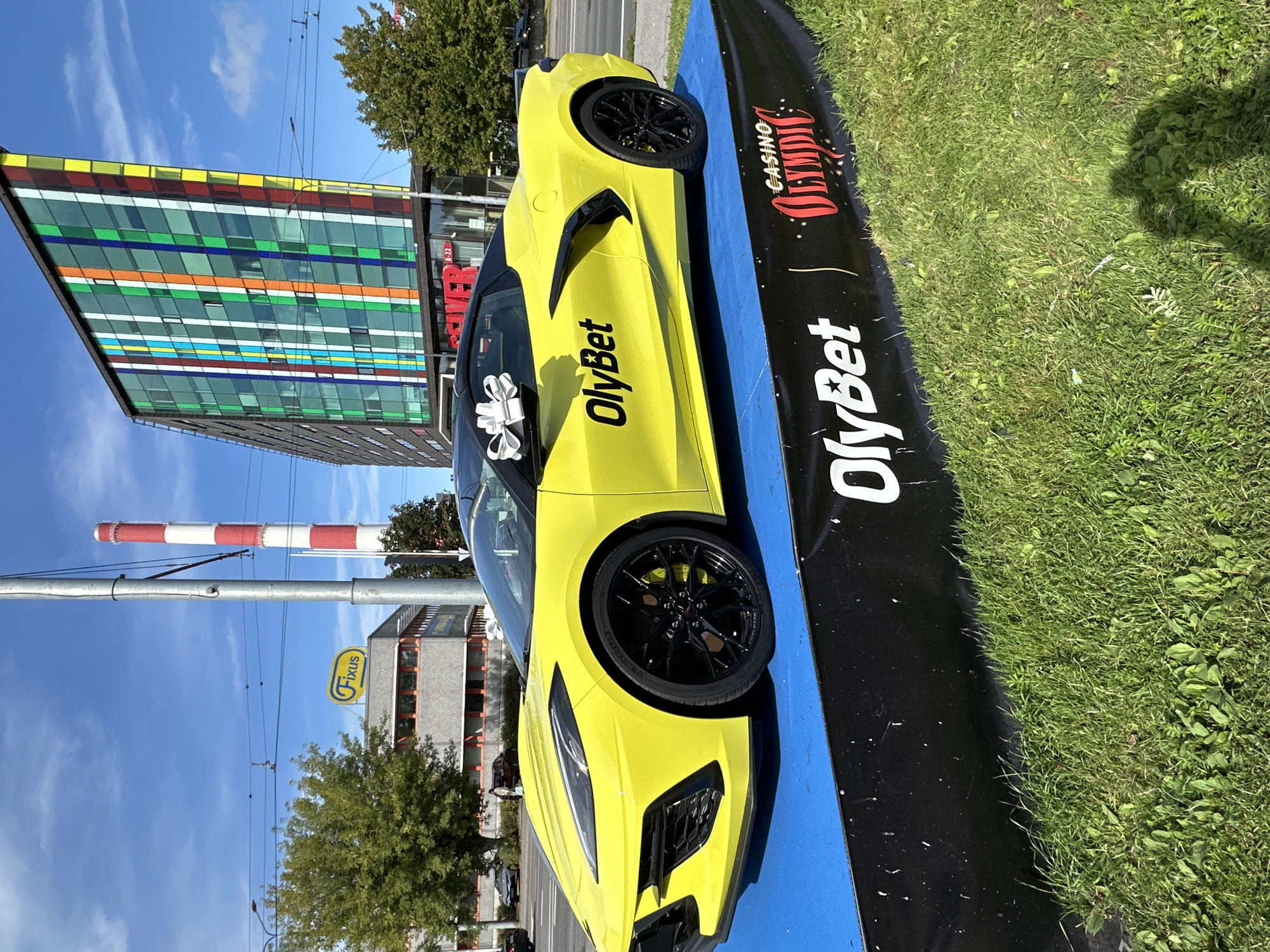 OlyBet-branded Corvette C8 on display at Tallinn outdoor event