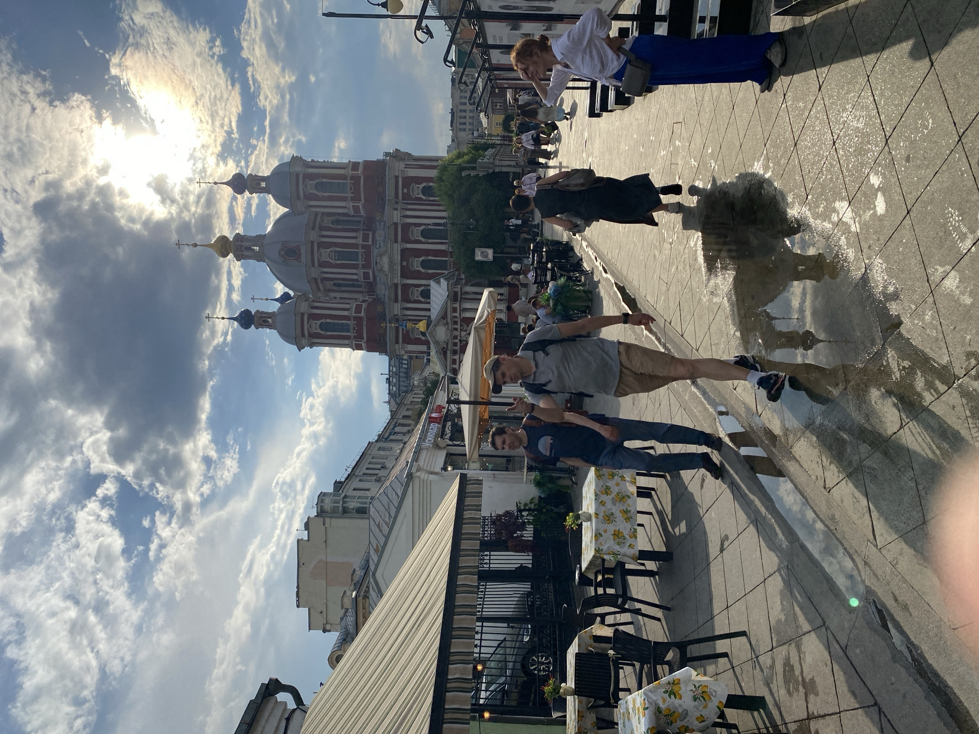 Moscow street life documented near Cathedral of Saint Clement