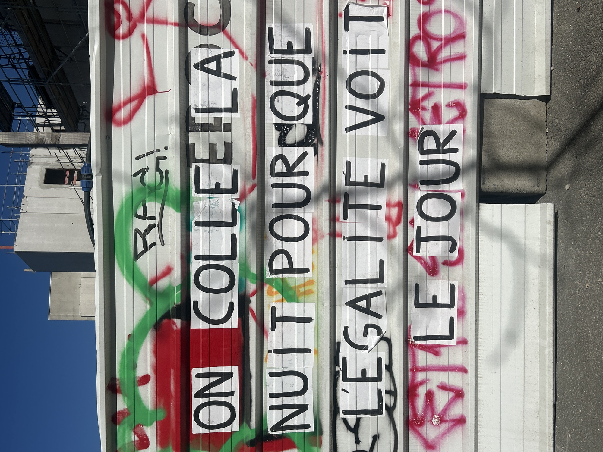 Urban architecture and street art documented in April afternoon