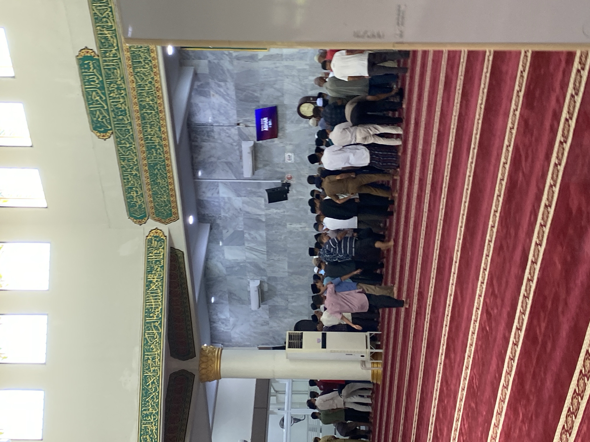Congregational prayer service at Masjid Baiturrahman, Lhokseumawe