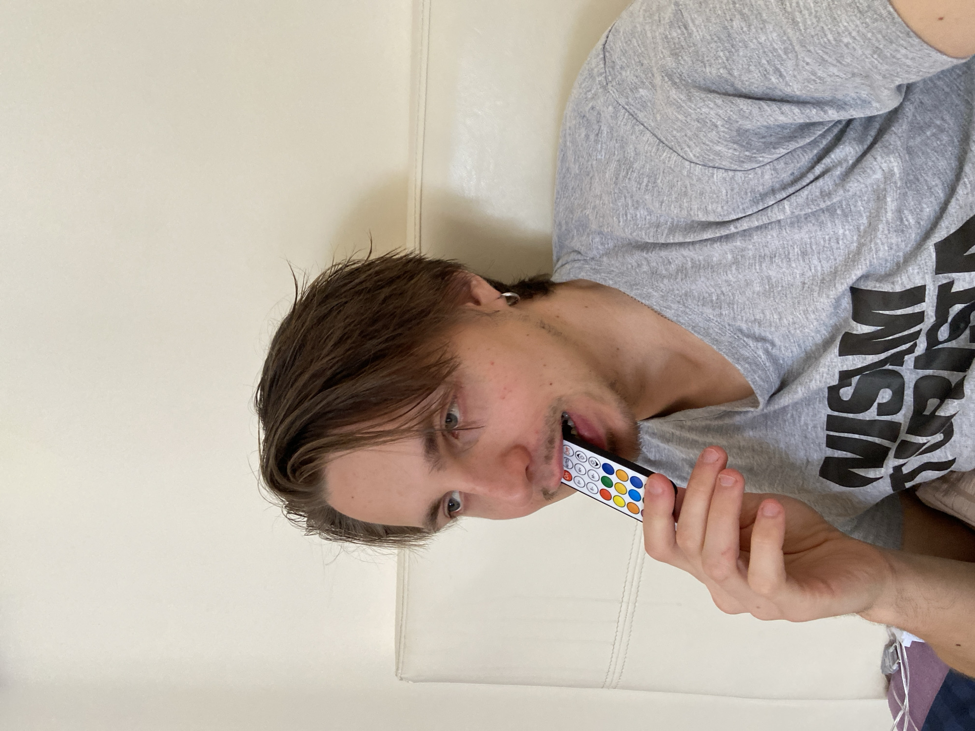 Man documents morning routine with dessert in Montenegro bathroom