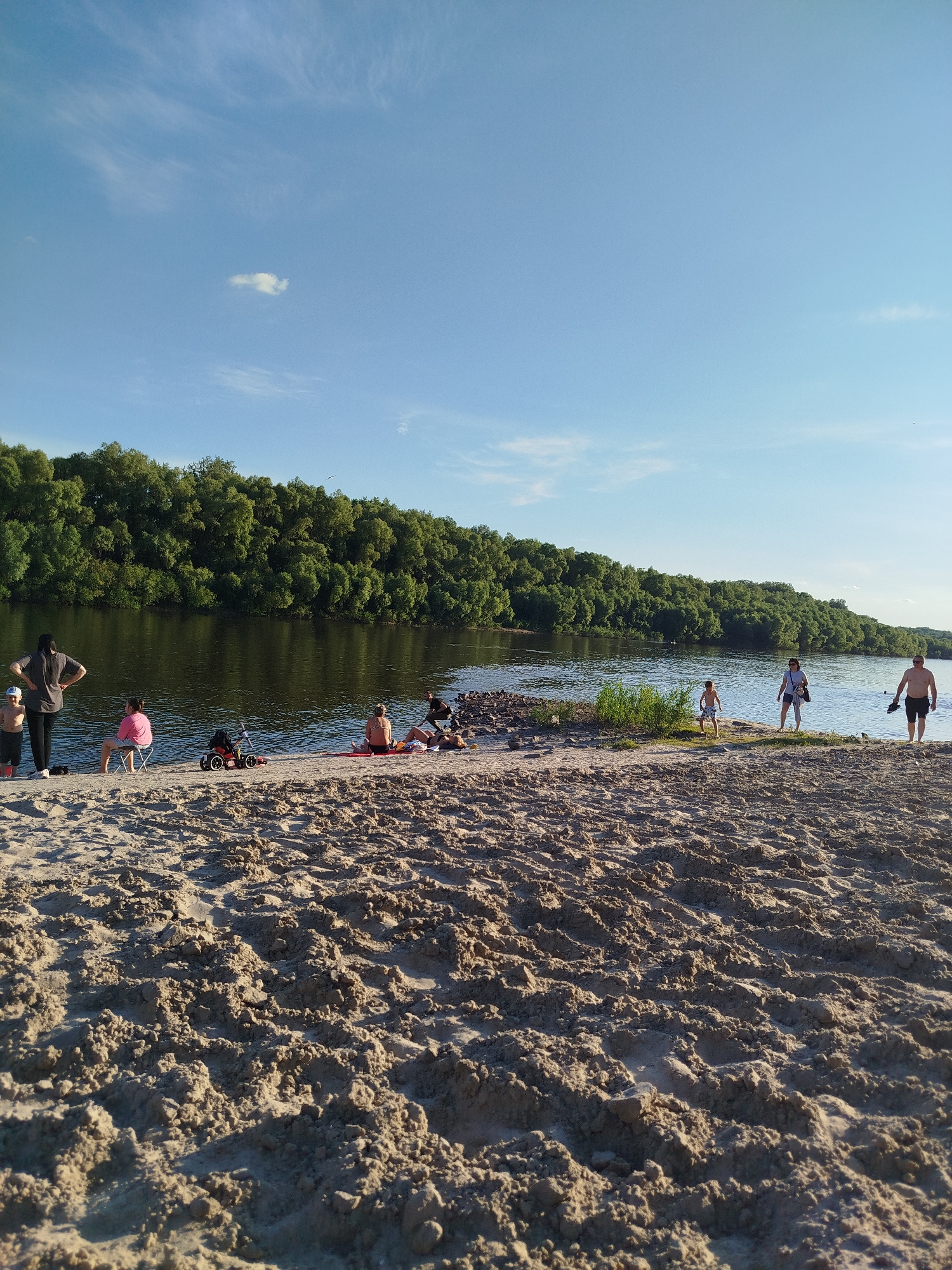 Summer day on the Desna River beach in Chernihiv