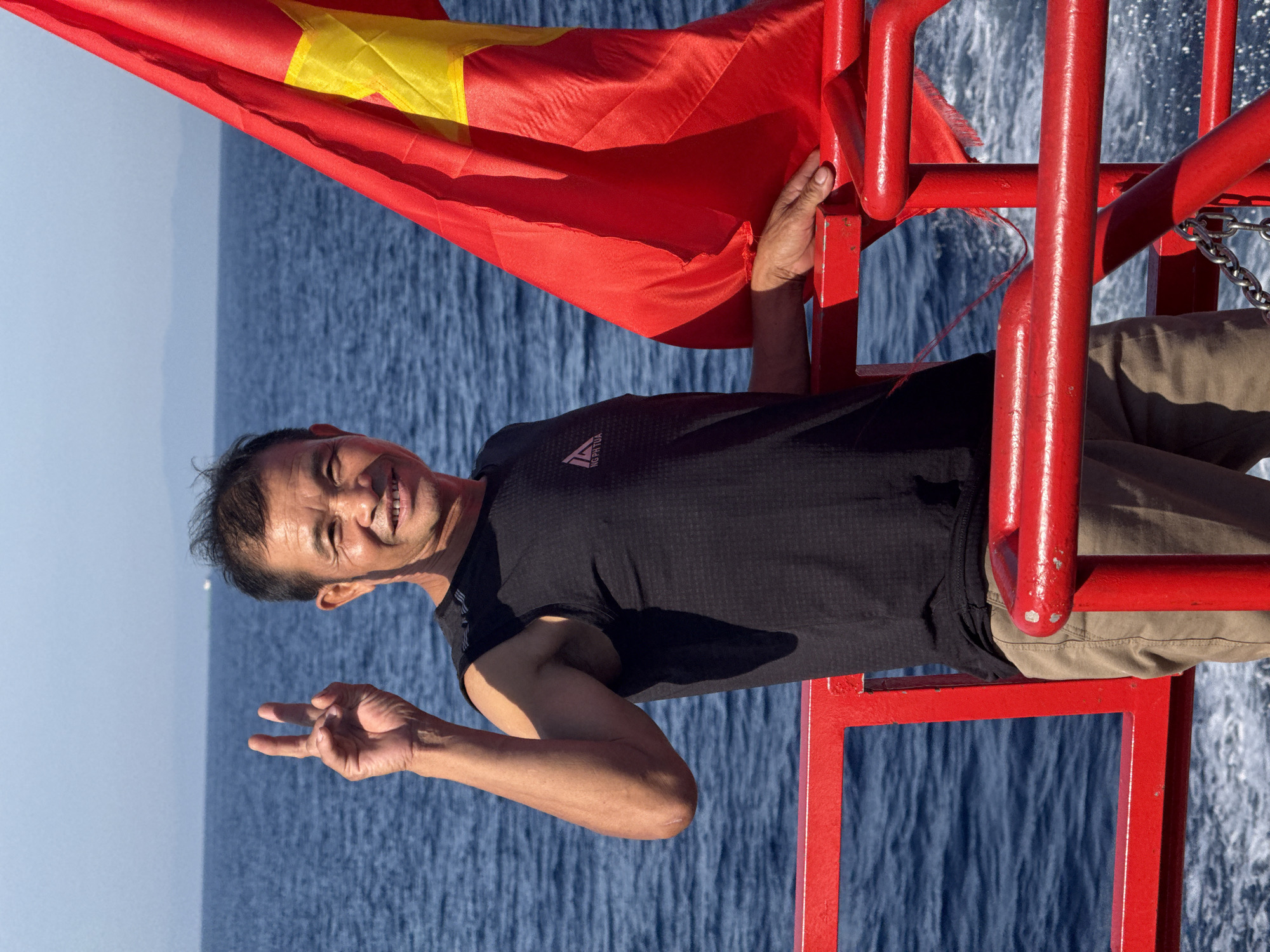 Quiet moments on a boat deck off the Vietnamese coast