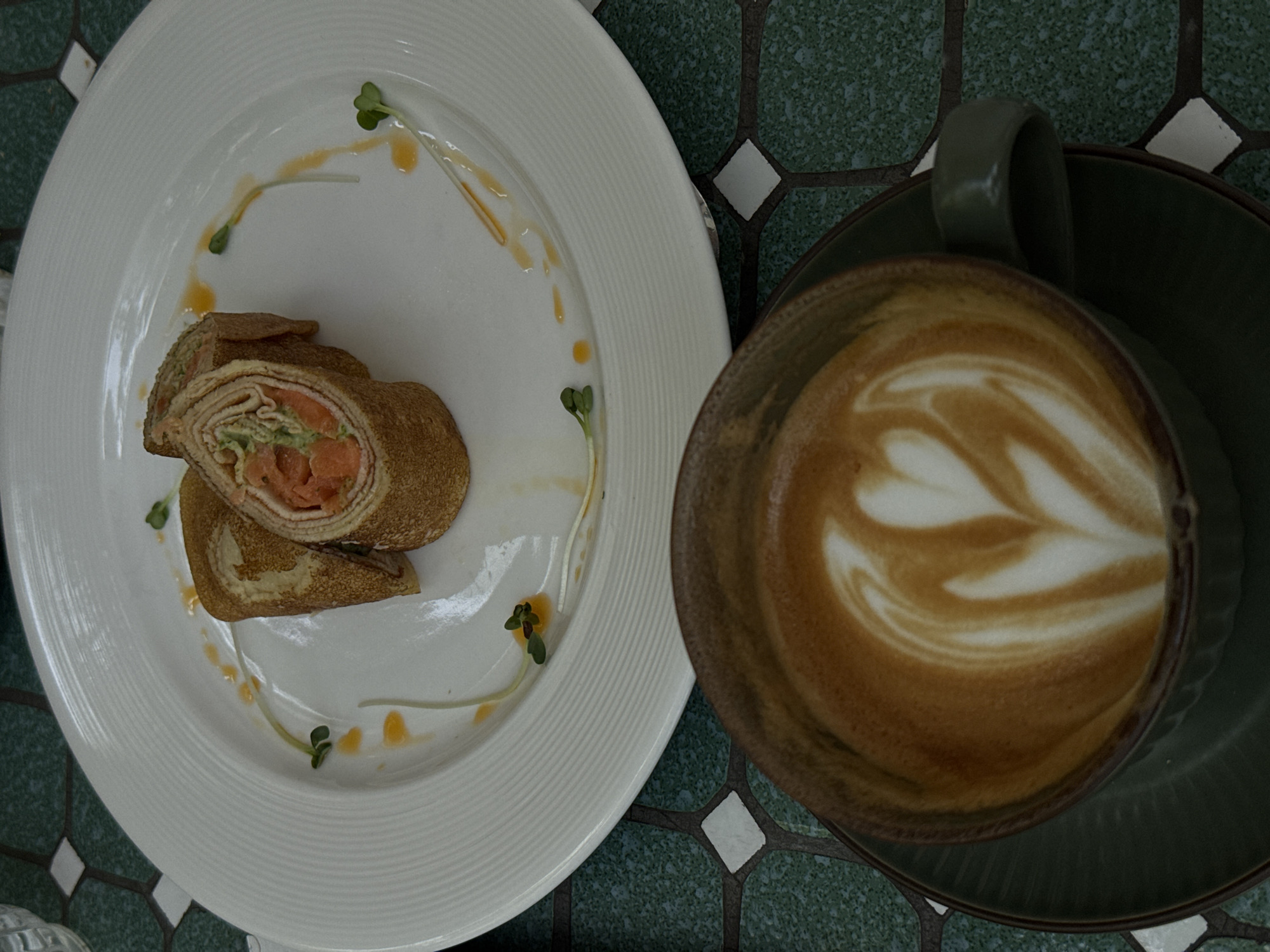 Early morning café meal documented at unknown location