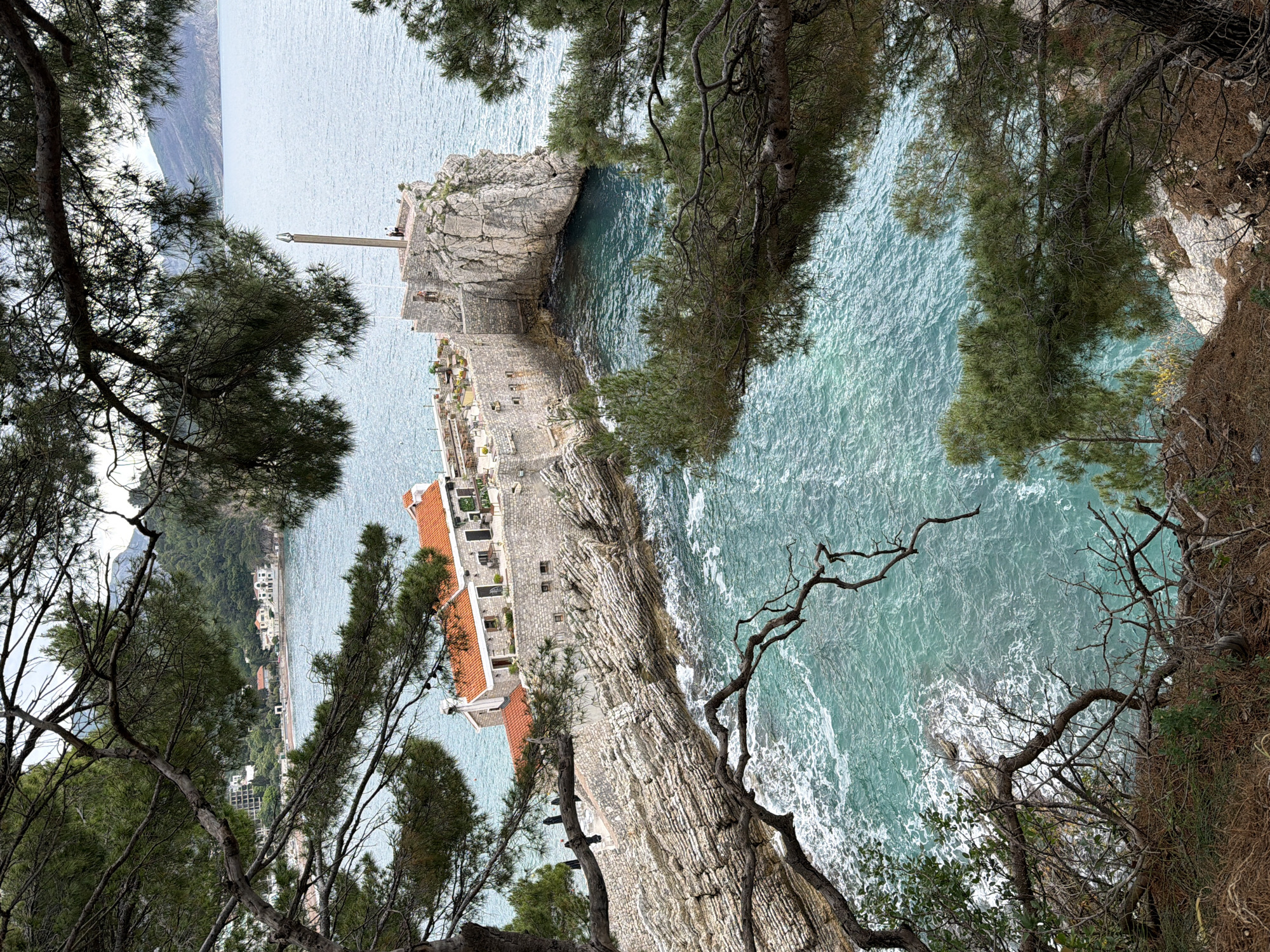 Elevated coastal view captured in Petrovac, Montenegro