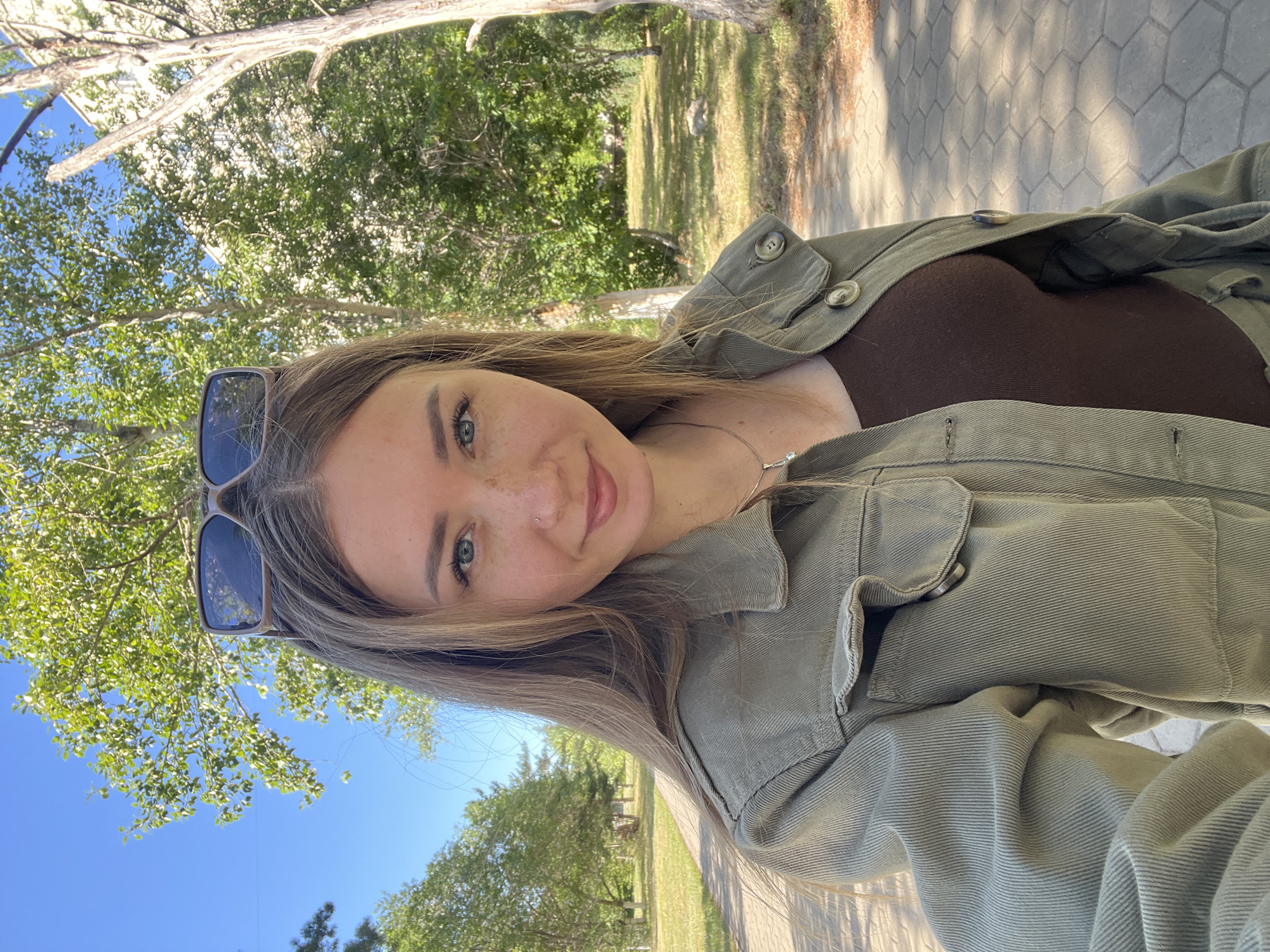 Strolling a tree-lined walkway near Stepnogorsk city center