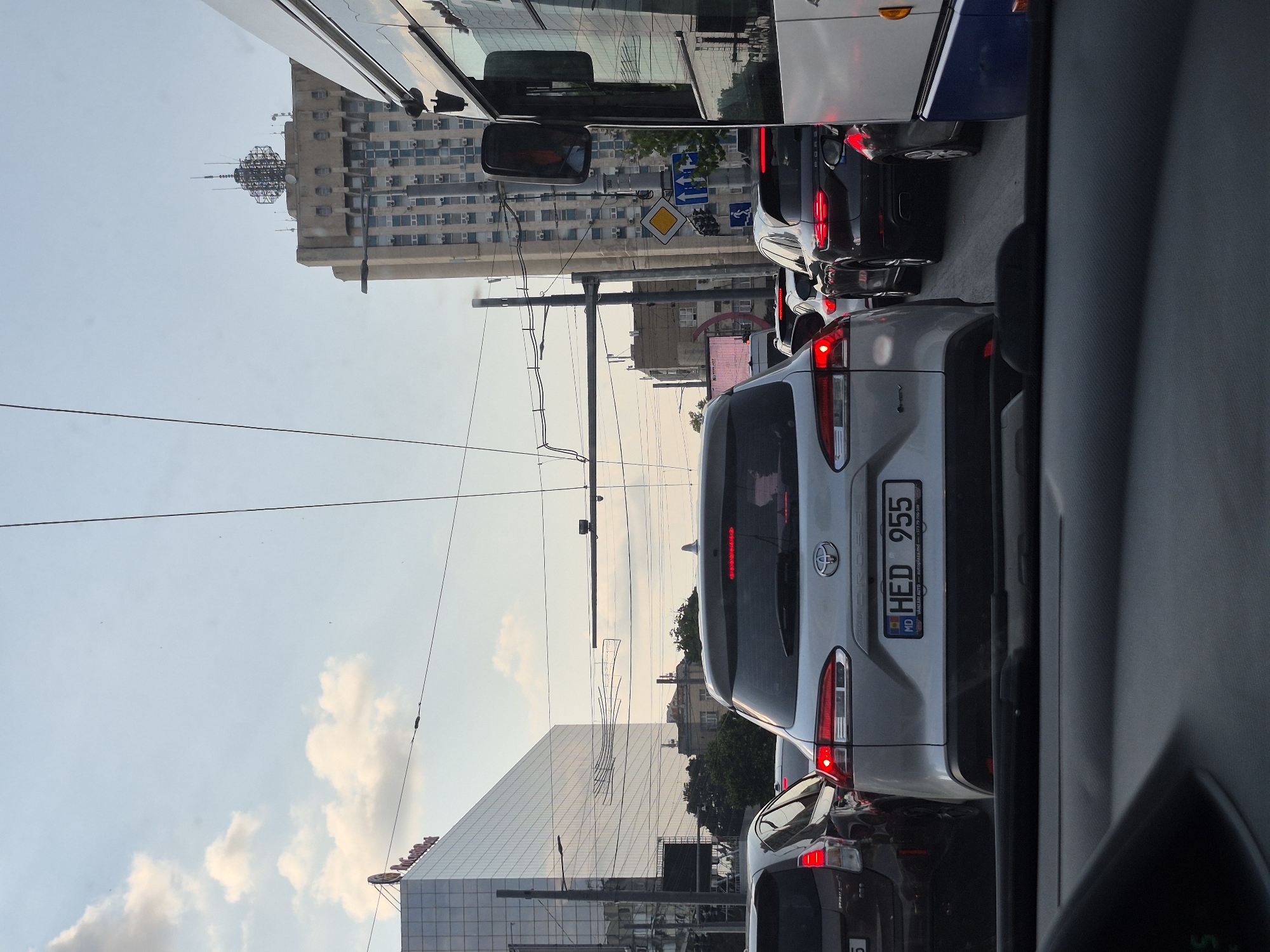 Midday traffic jam on a Chișinău city street