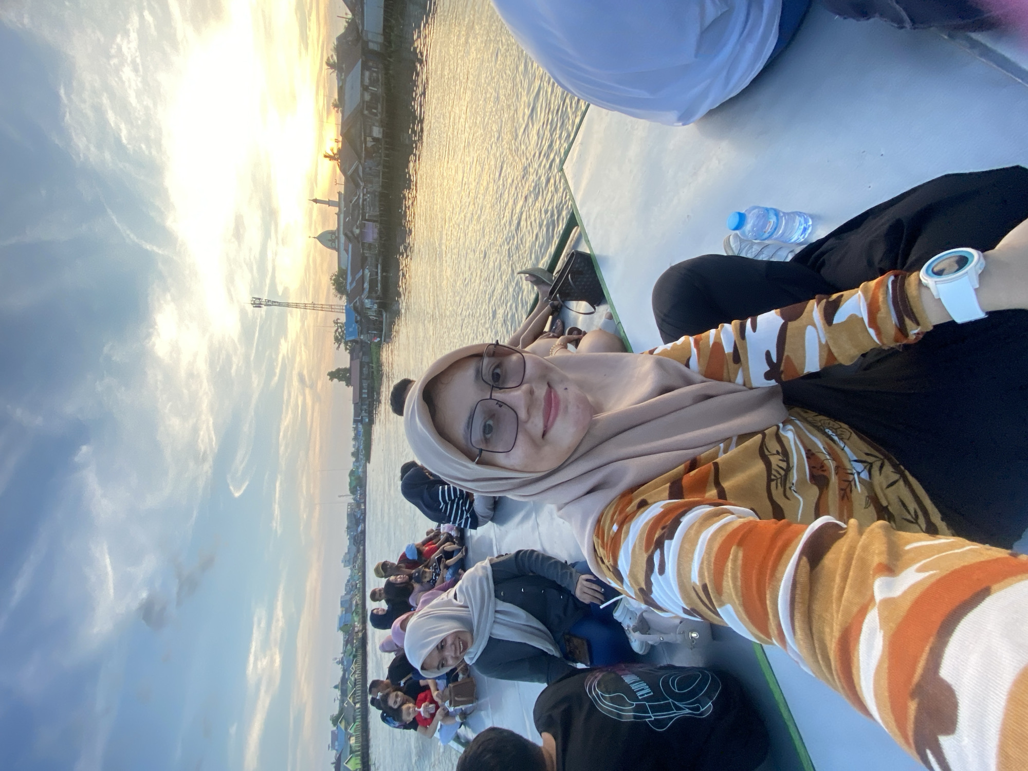 Sunset boat ride along Banjarmasin's Martapura River
