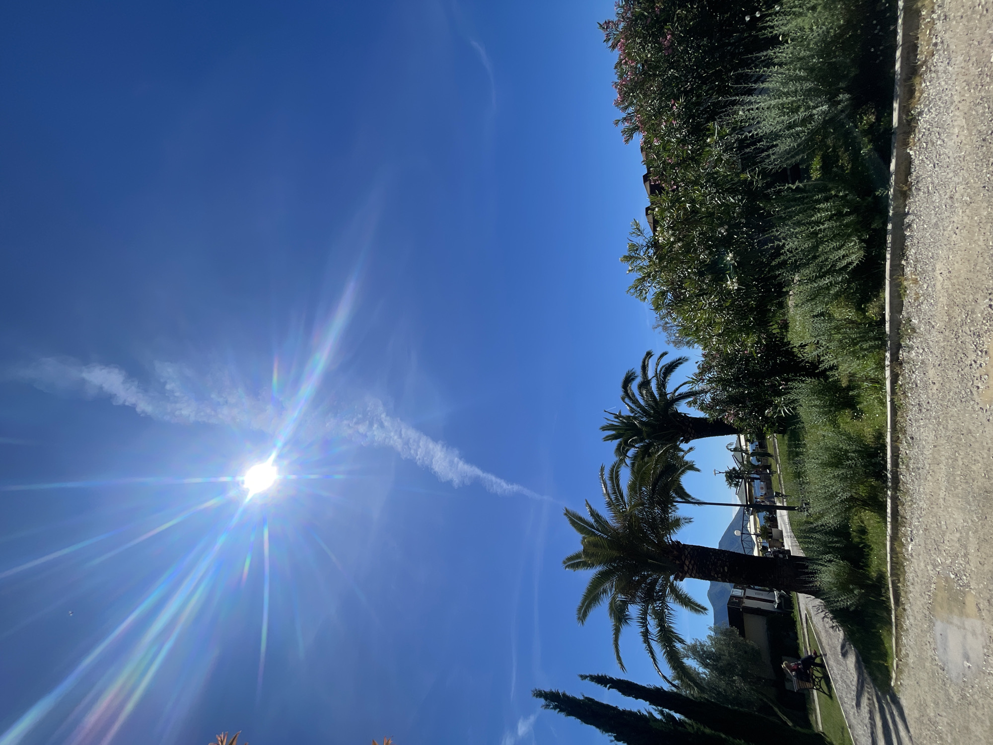 Sunny morning brings clear skies and diverse urban scenery