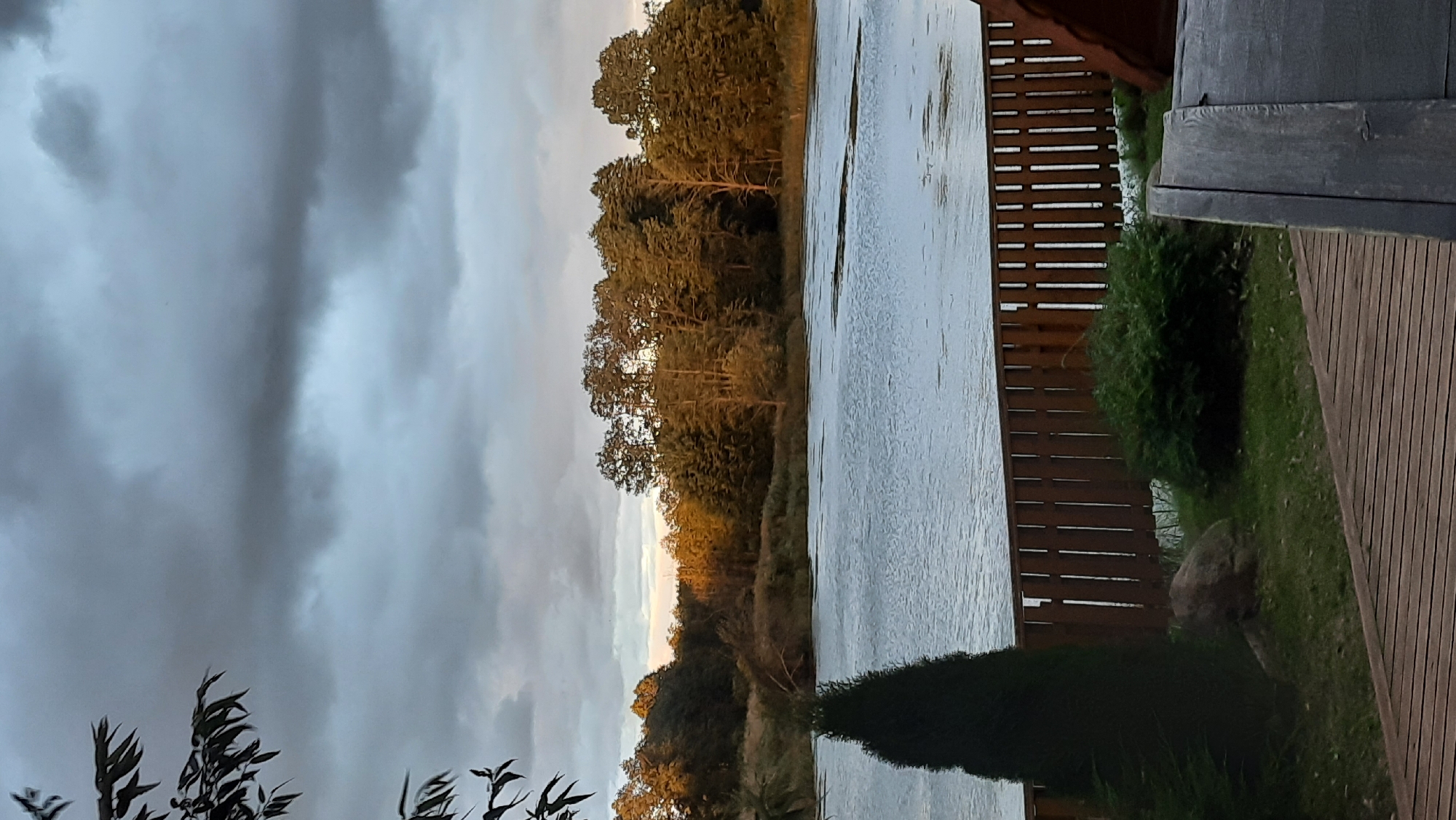 Lakeside deck and wedding reception, rural Belarus