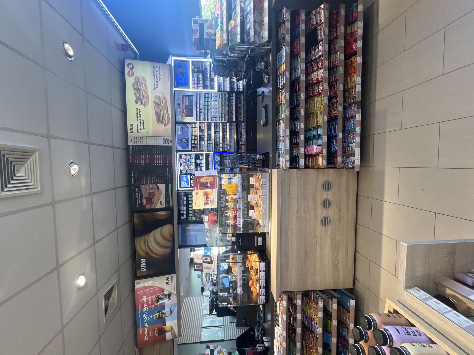 Viva convenience store interior documented in Targovishte, Bulgaria